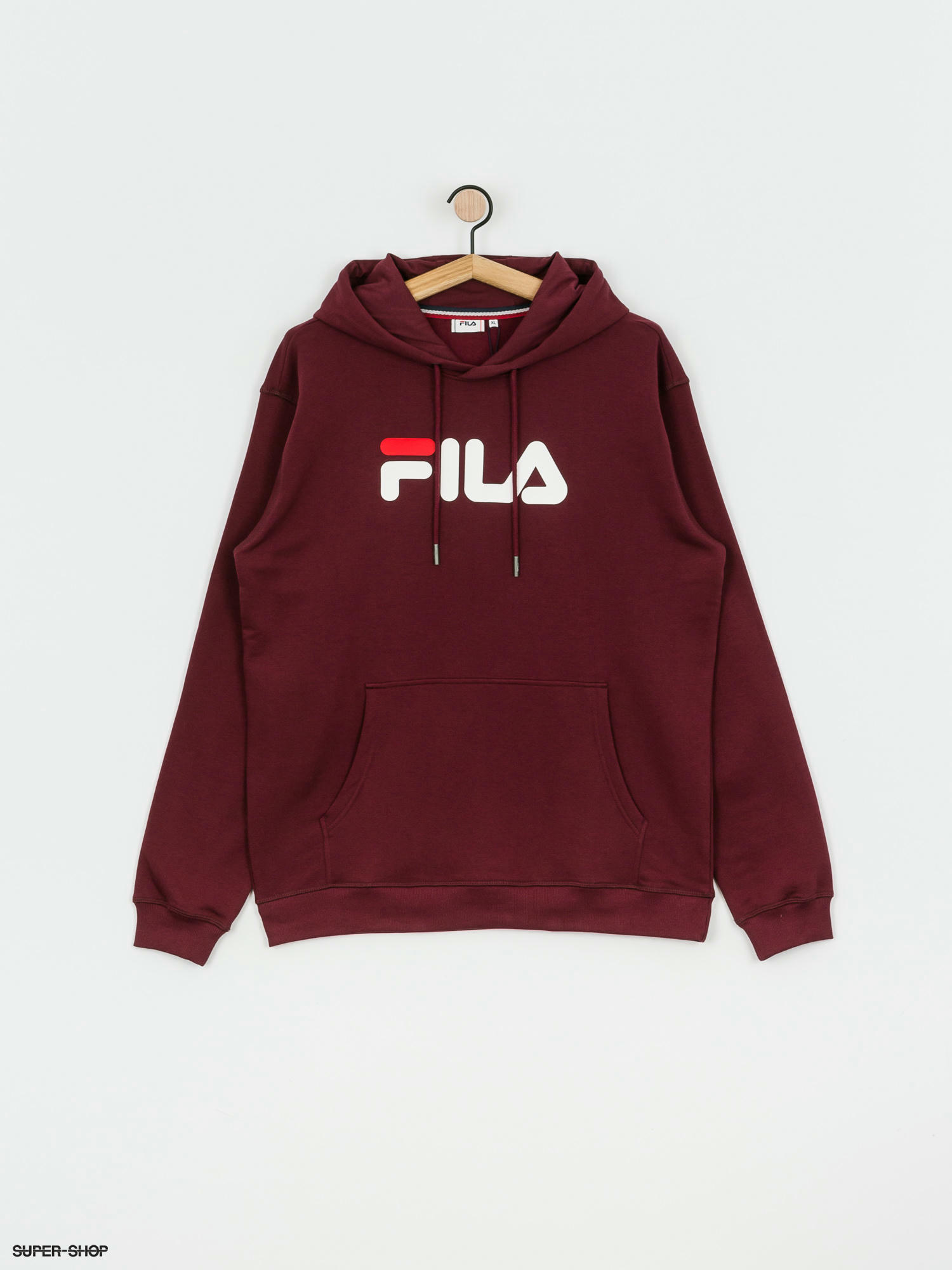 burgundy fila hoodie