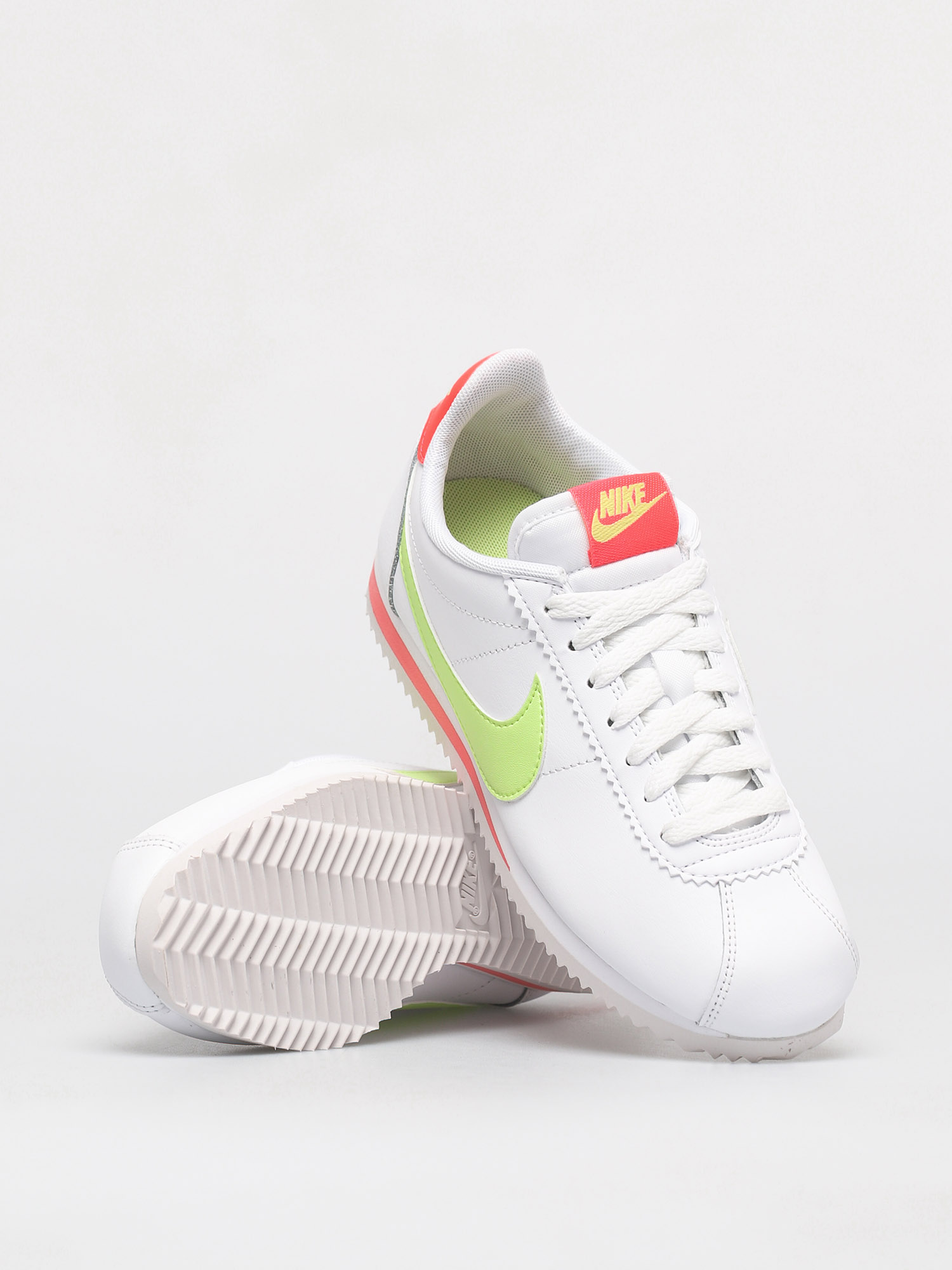 Nike Classic Cortez Schuhe Wmn (white/barely volt flash crimson)