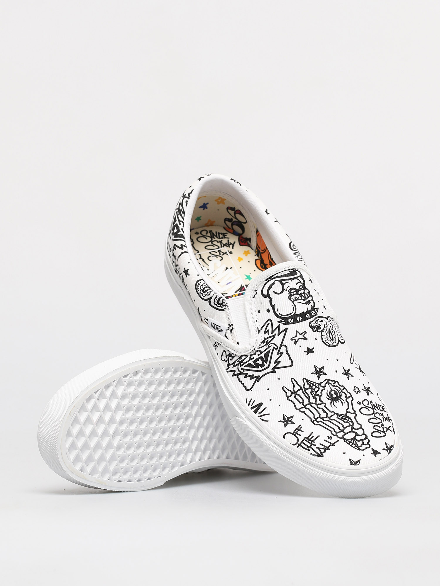 Vans Classic Slip On Shoes (u color tattoo/true white)