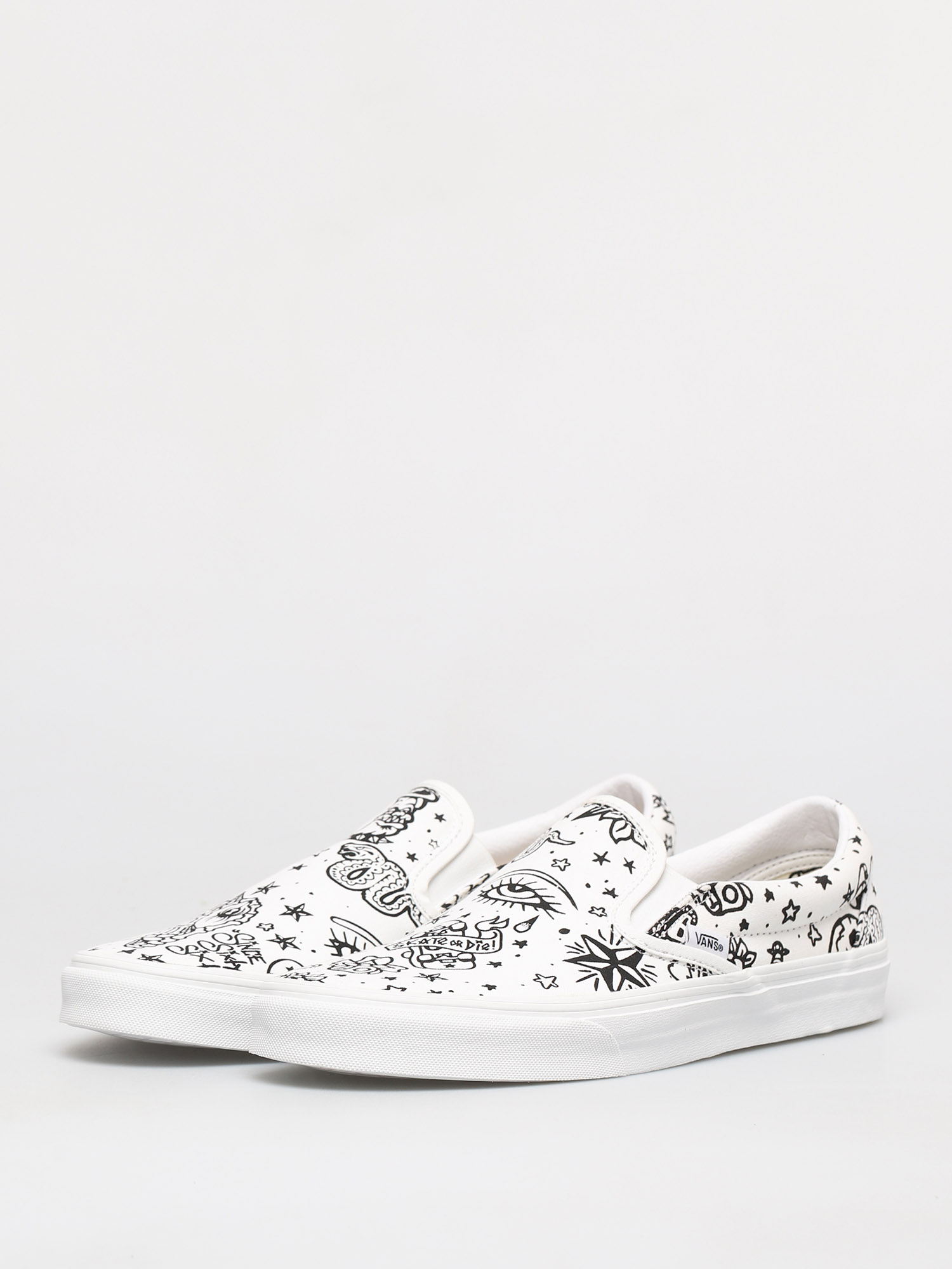 Vans Classic Slip On Shoes (u color tattoo/true white)