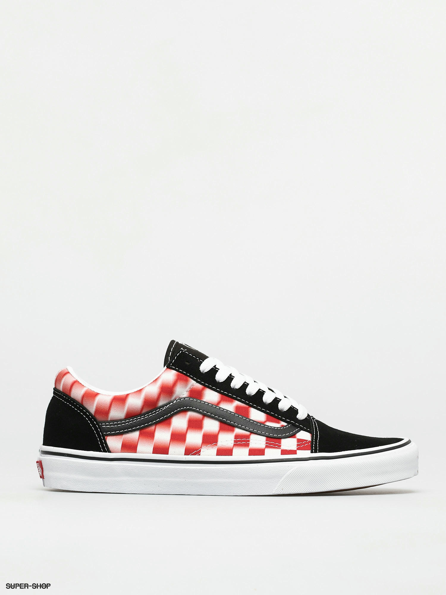 blur checkered vans