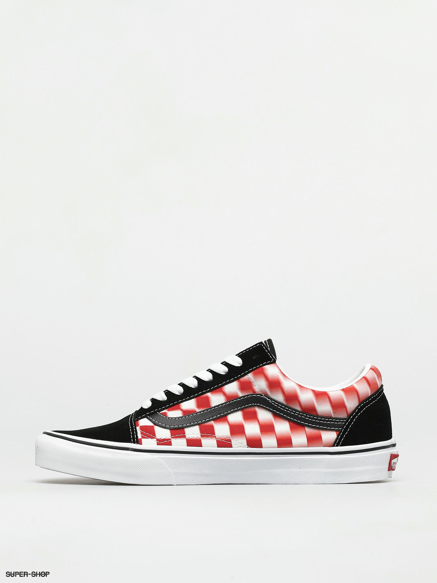 black and red check vans