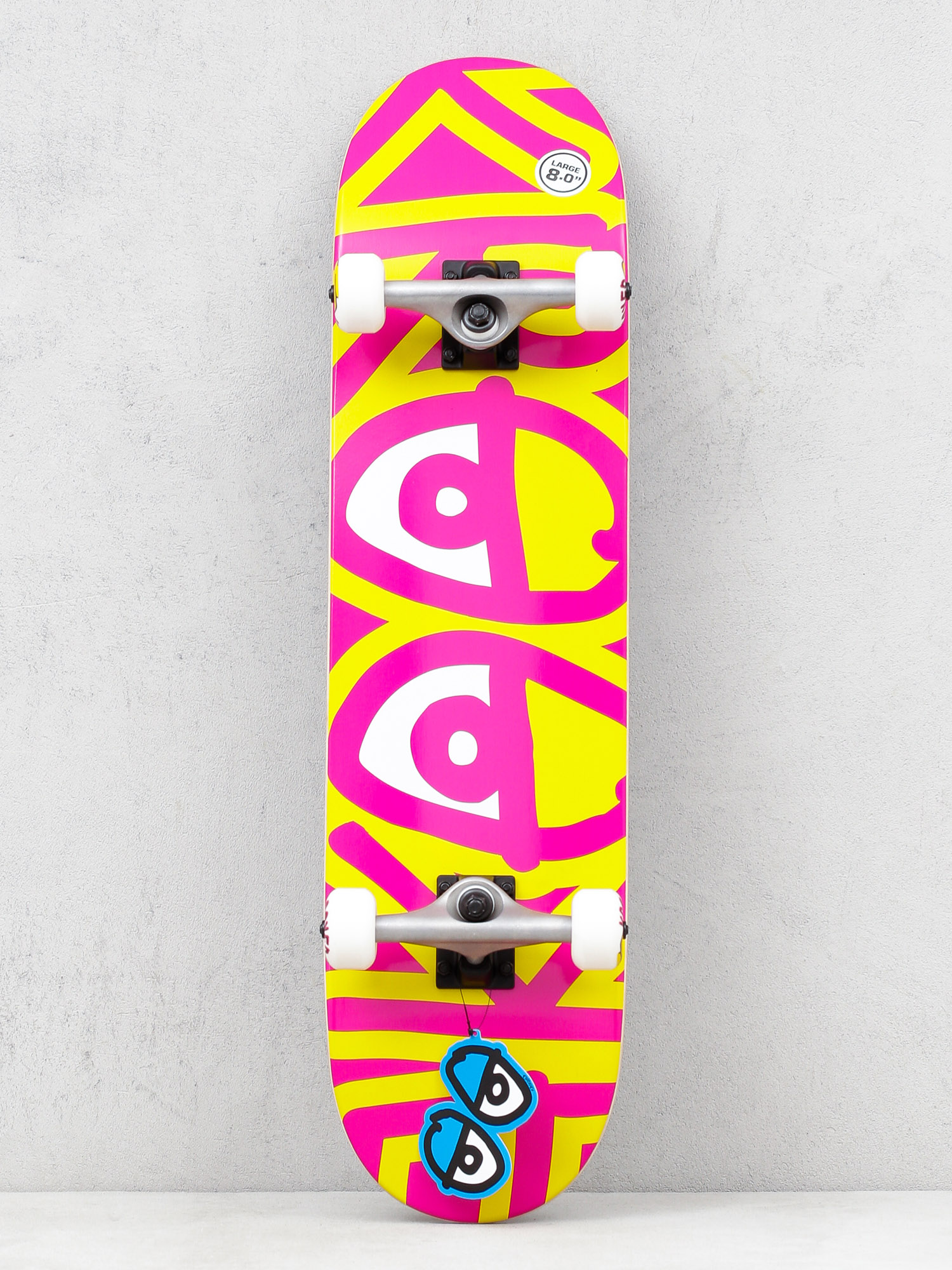 Krooked Big Eyes Skateboard (yellow/pink)
