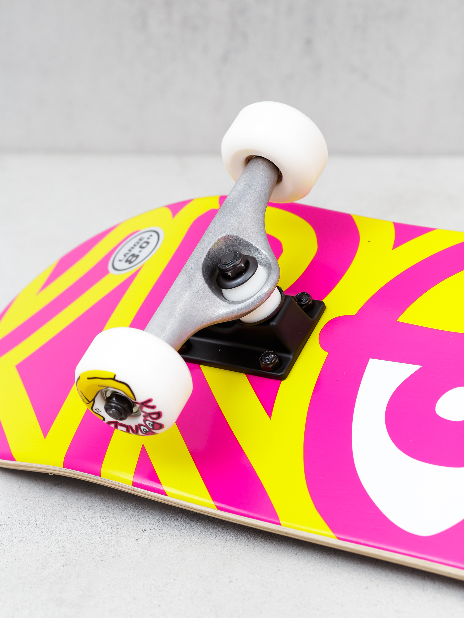 Krooked Big Eyes Skateboard (yellow/pink)