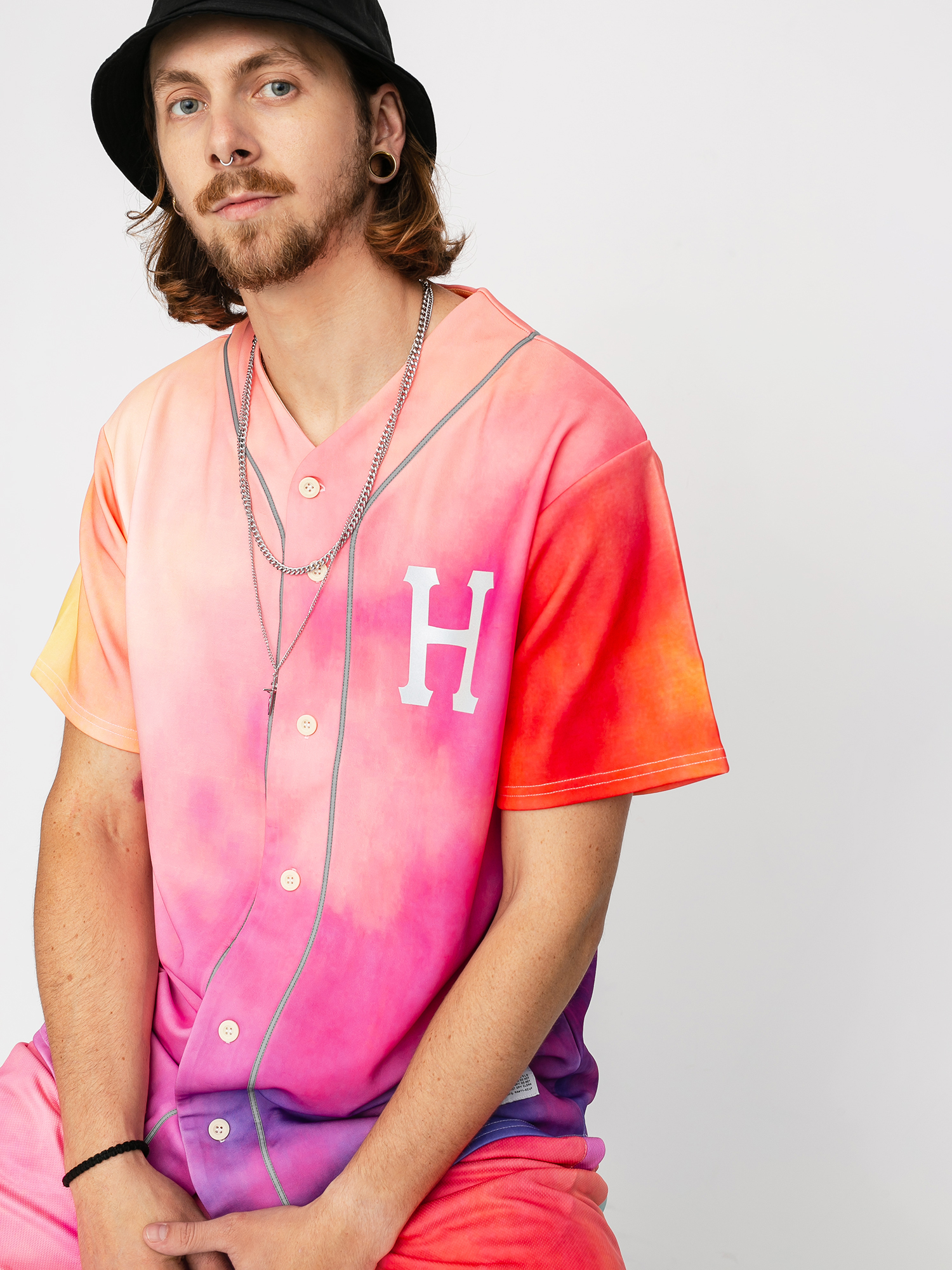 huf pink t shirt