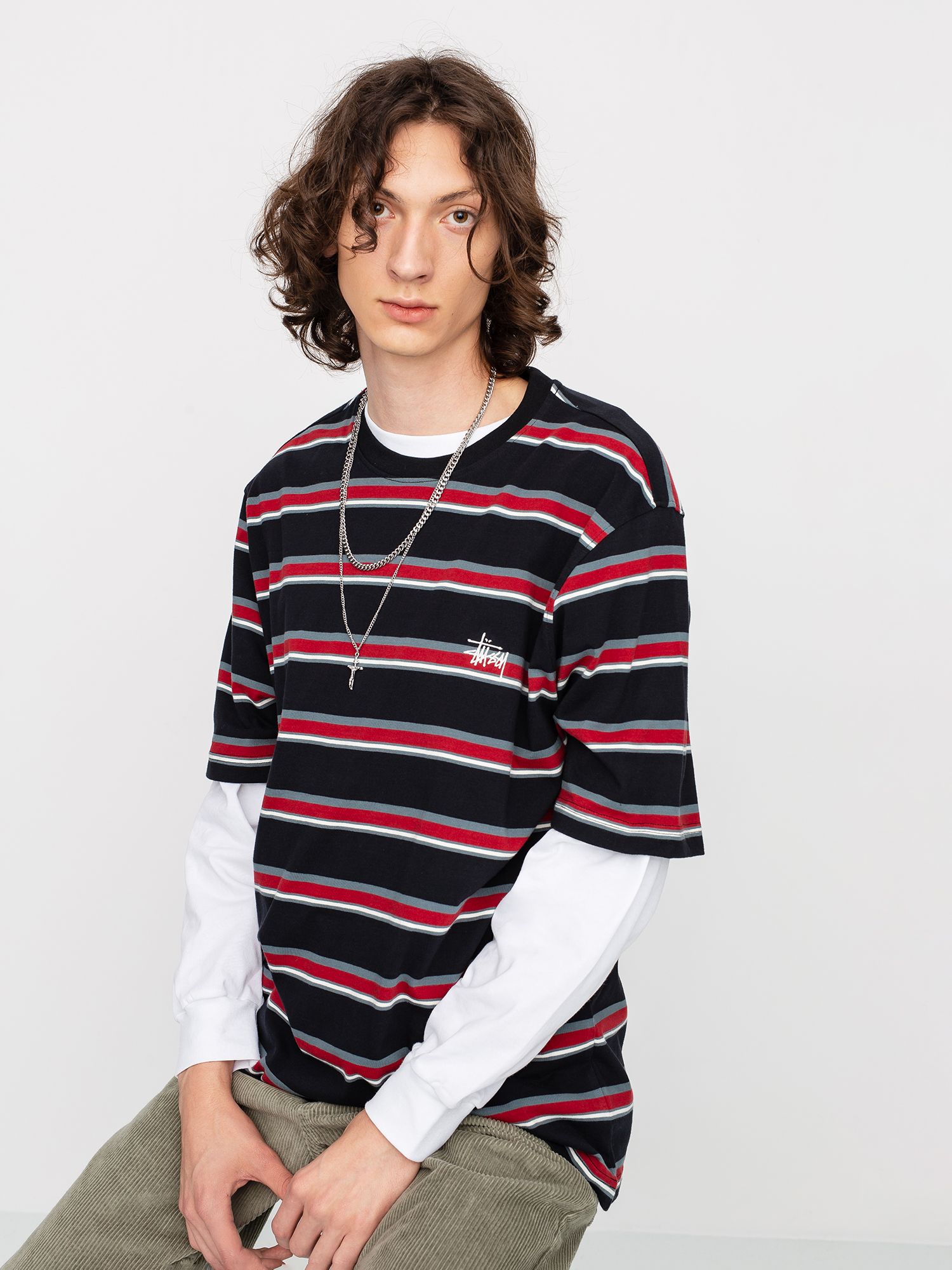 Stussy Harbour Stripe T-Shirt (black)
