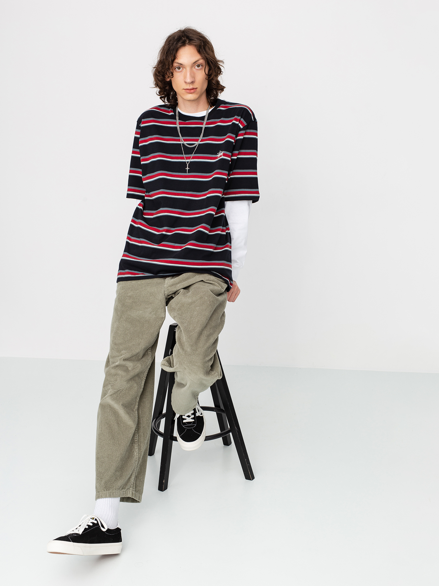 Stussy Harbour Stripe T-Shirt (black)