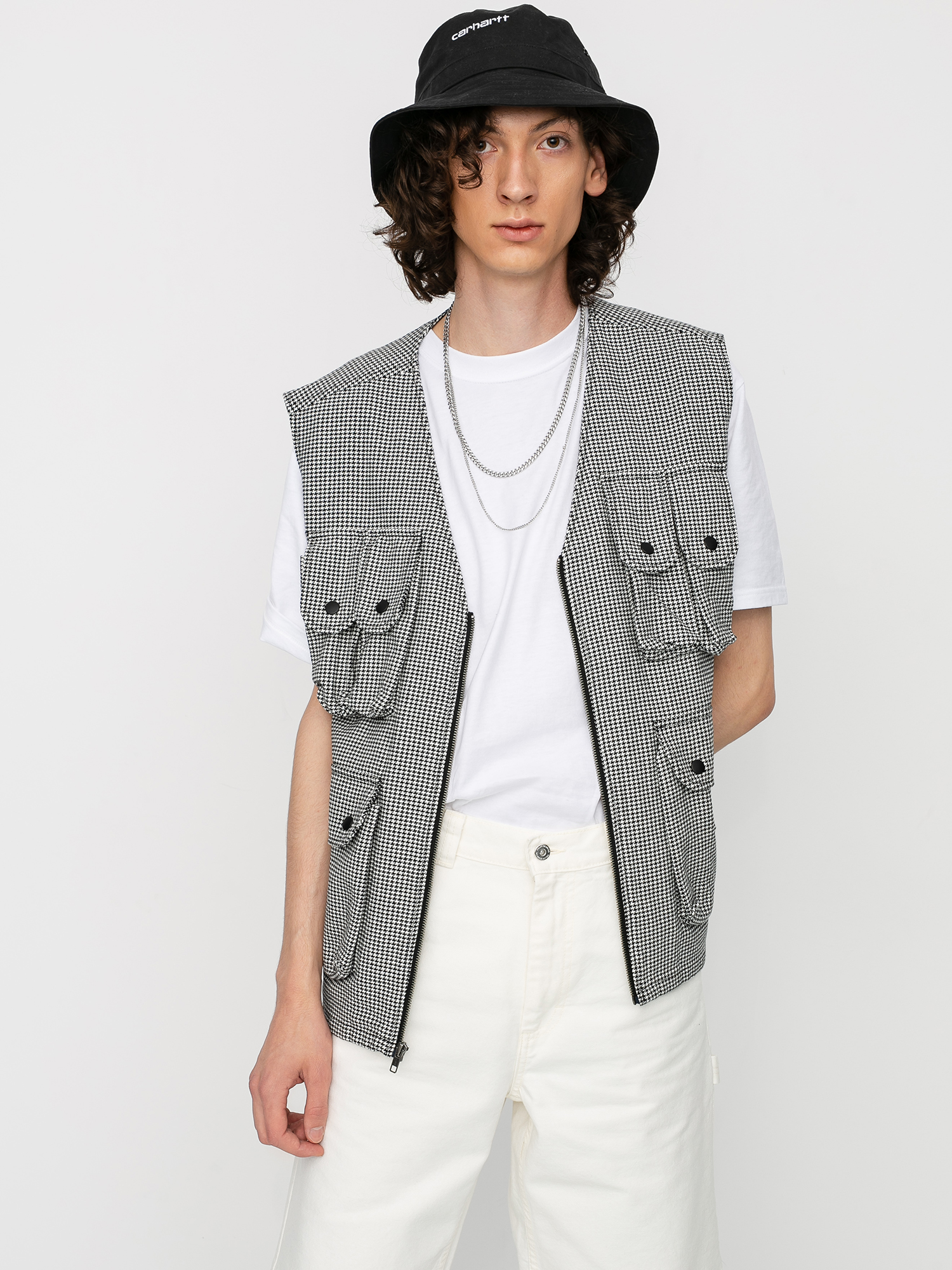 Stussy Kamizelka Houndstooth Work Vest Jacket (houndstooth)