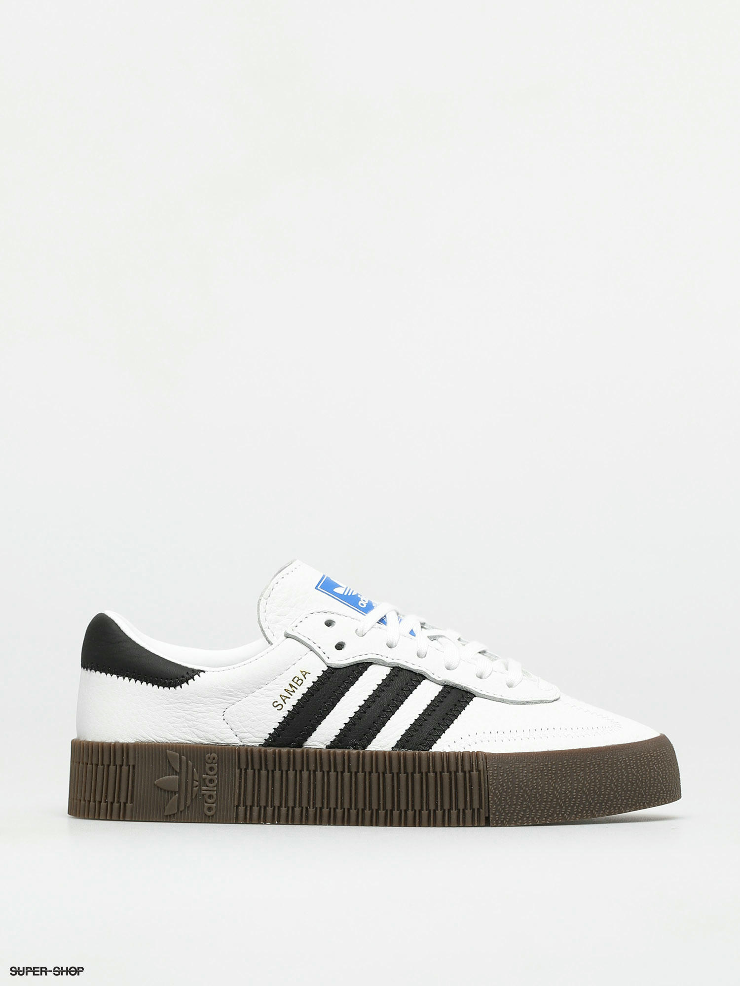 Adidas originals white clearance and black sambarose trainers