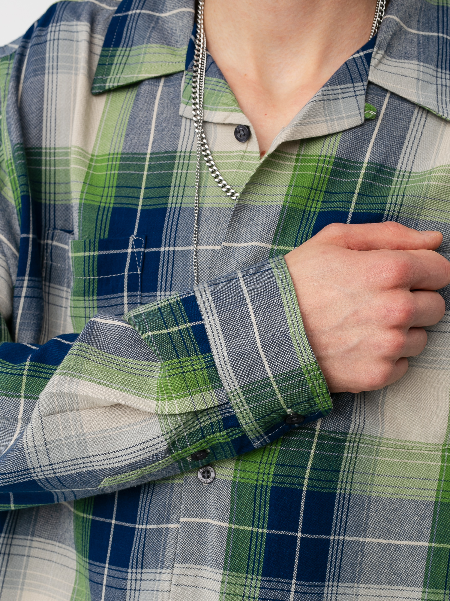 Stussy Rayon Plaid Shirt (blue)
