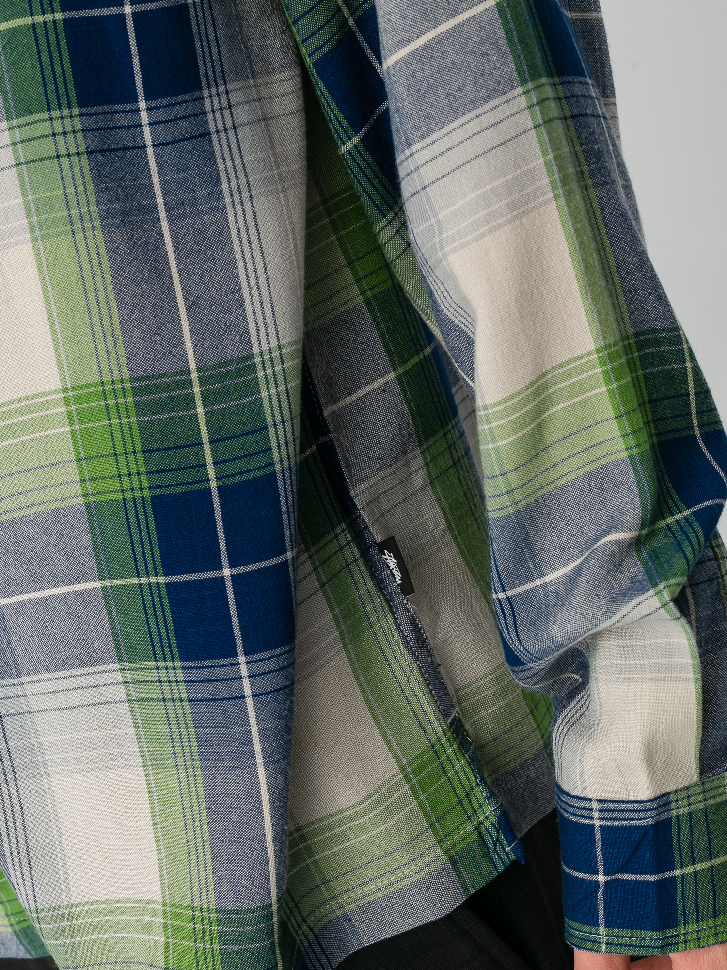 Stussy Rayon Plaid Shirt (blue)