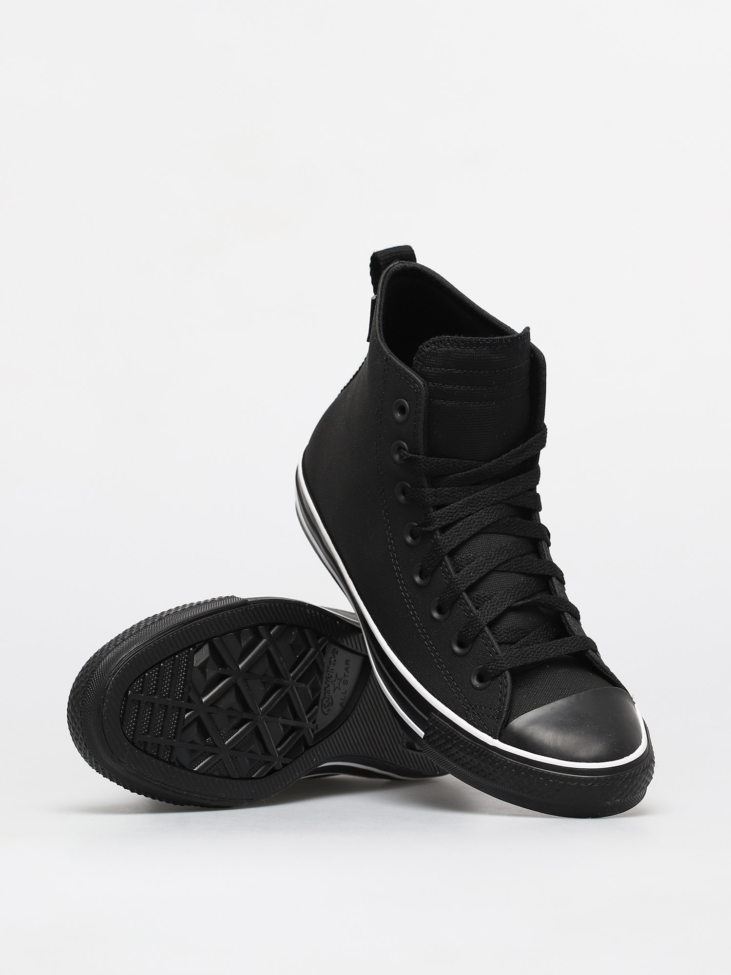 Converse Chuck Taylor All Star Padded Tongue Leather Chucks (black/black/white)