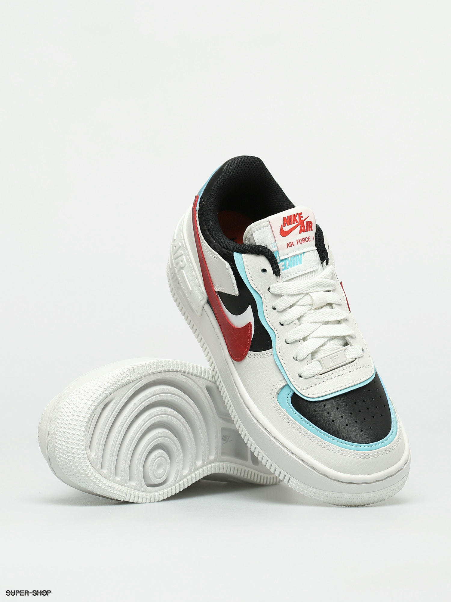 Nike Af1 Shadow Shoes Wmn (summit white/chile red bleached aqua)