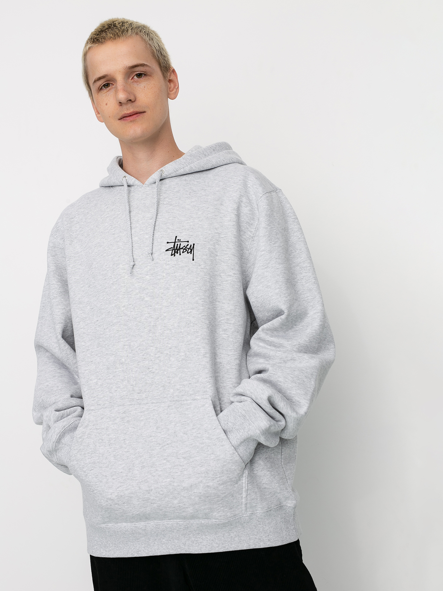 STÜSSY BASIC HOODIE ASH HEATHER S Basic Stüssy Hoodie – Ash Heather | Sweats | Stüssy