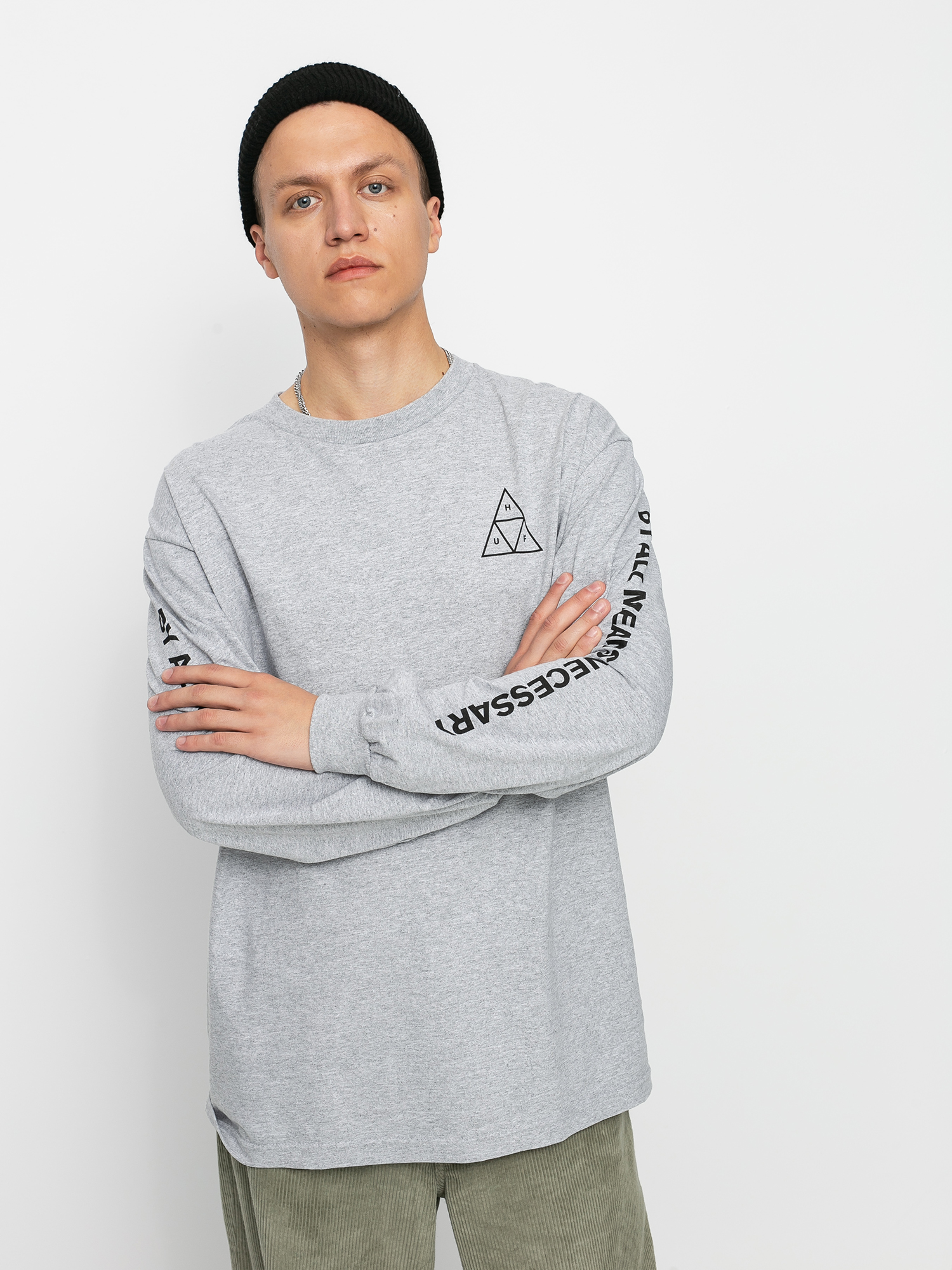 HUF Essentials TT Longsleeve (grey heather)