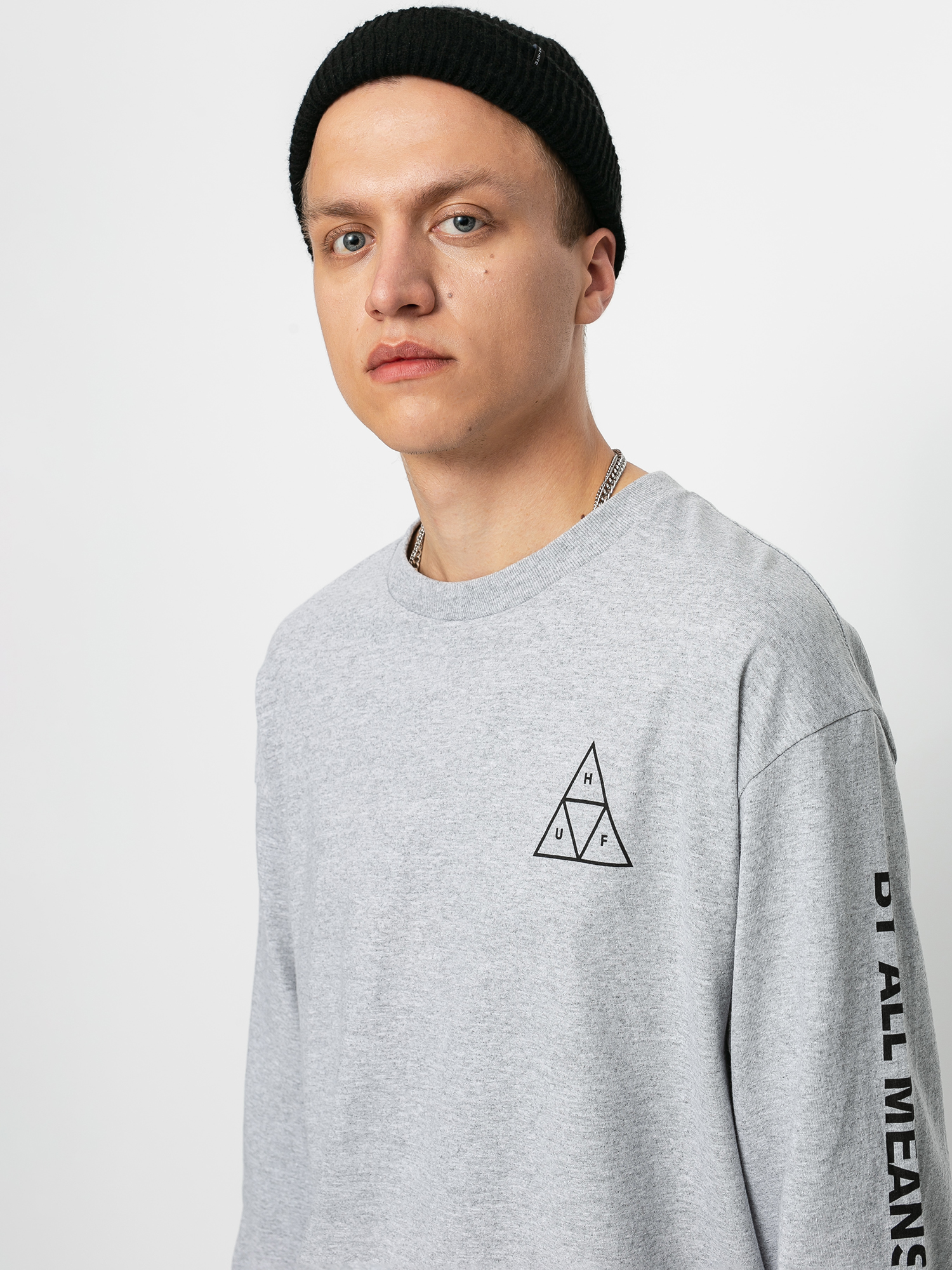HUF Essentials TT Longsleeve (grey heather)