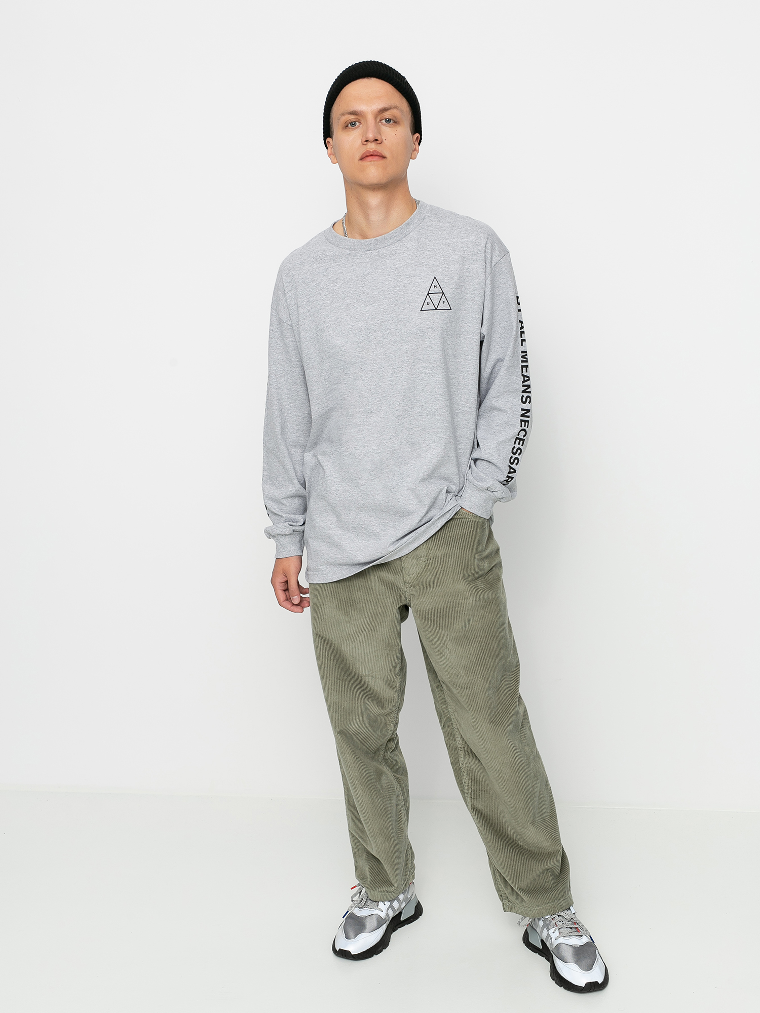 HUF Essentials TT Longsleeve (grey heather)