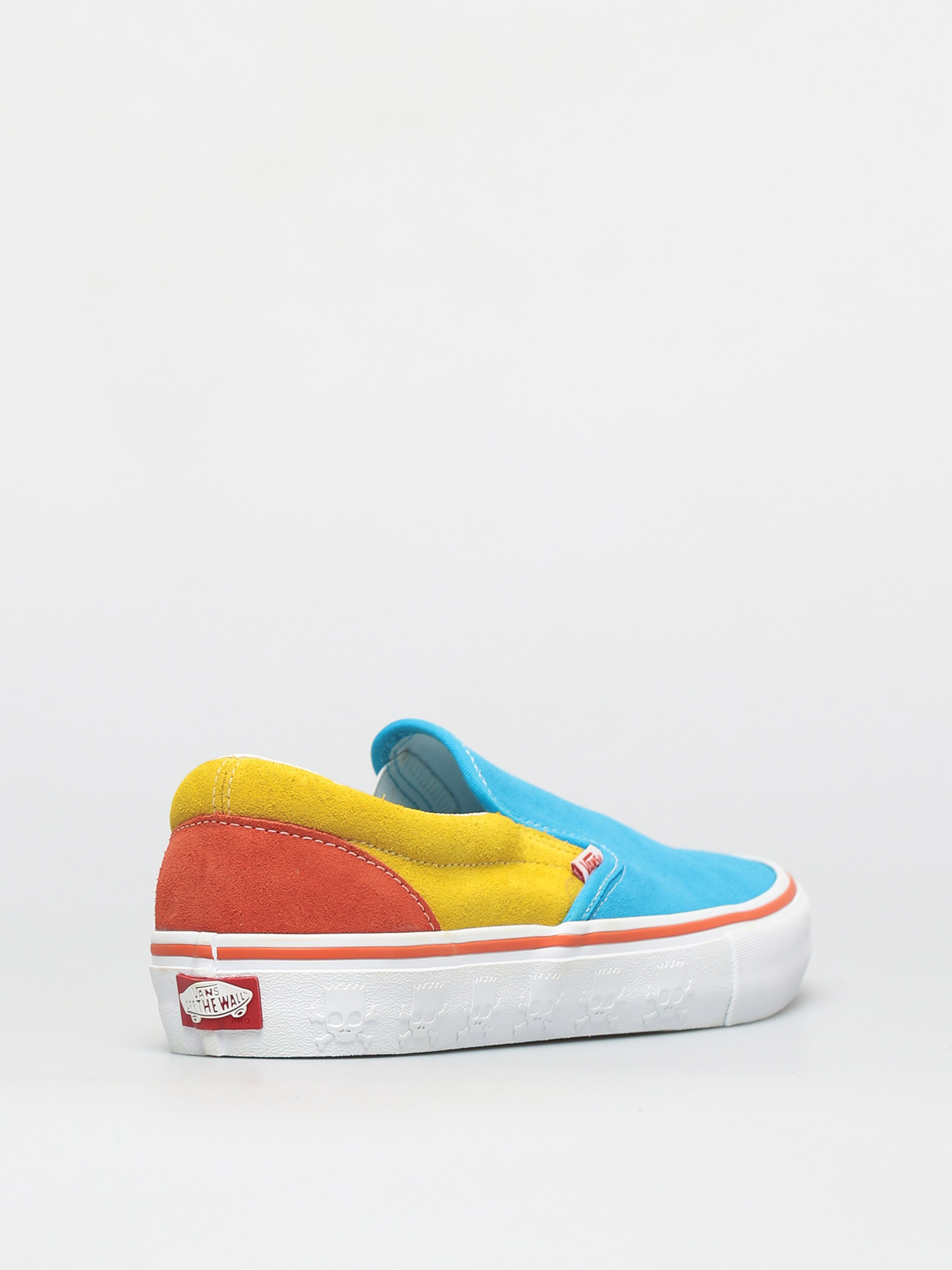 yellow and white slip on vans