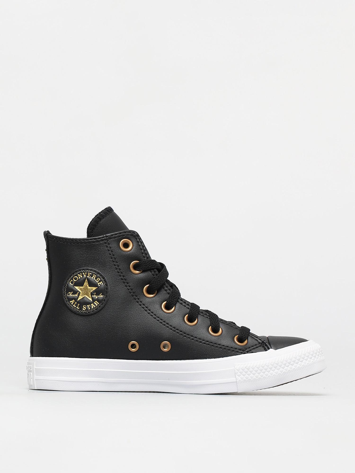 Converse Chuck Taylor All Star Leather Hi Chucks Wmn (black/gold/white)