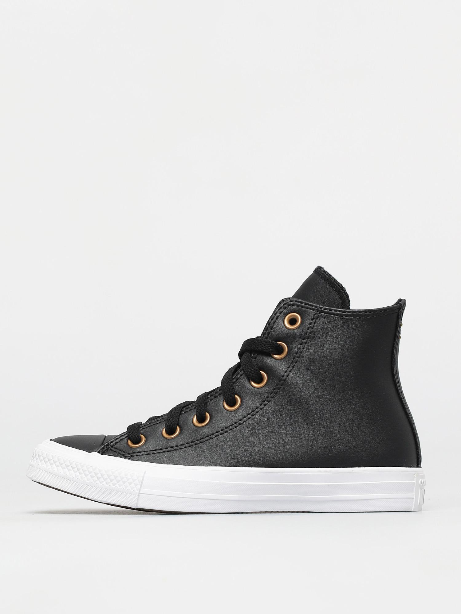 Converse Chuck Taylor All Star Leather Hi Chucks Wmn (black/gold/white)