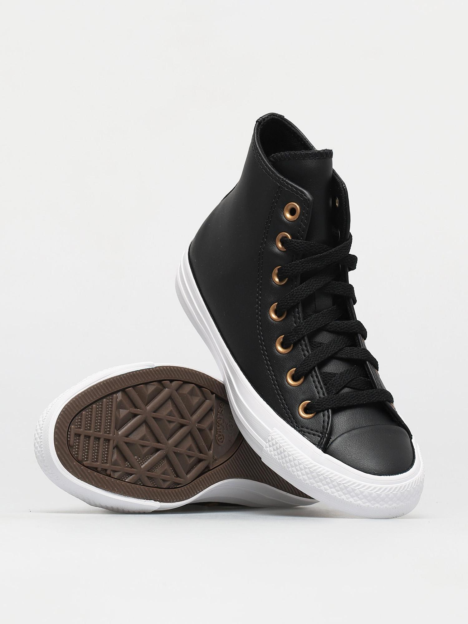 Converse Chuck Taylor All Star Leather Hi Chucks Wmn (black/gold/white)