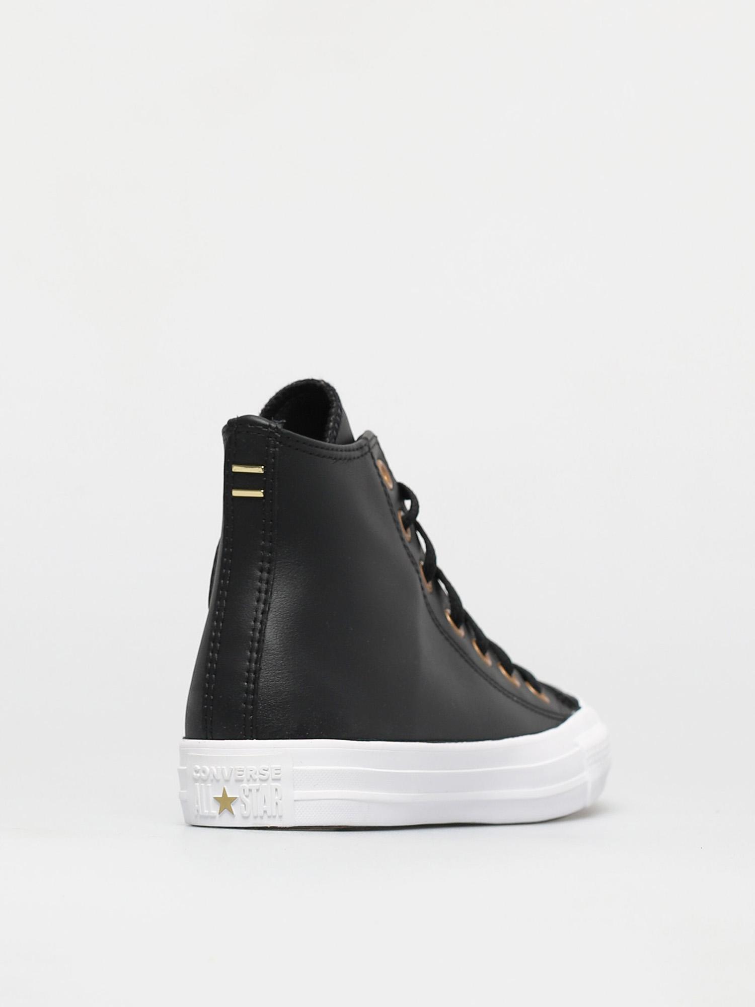 Converse Chuck Taylor All Star Leather Hi Chucks Wmn (black/gold/white)