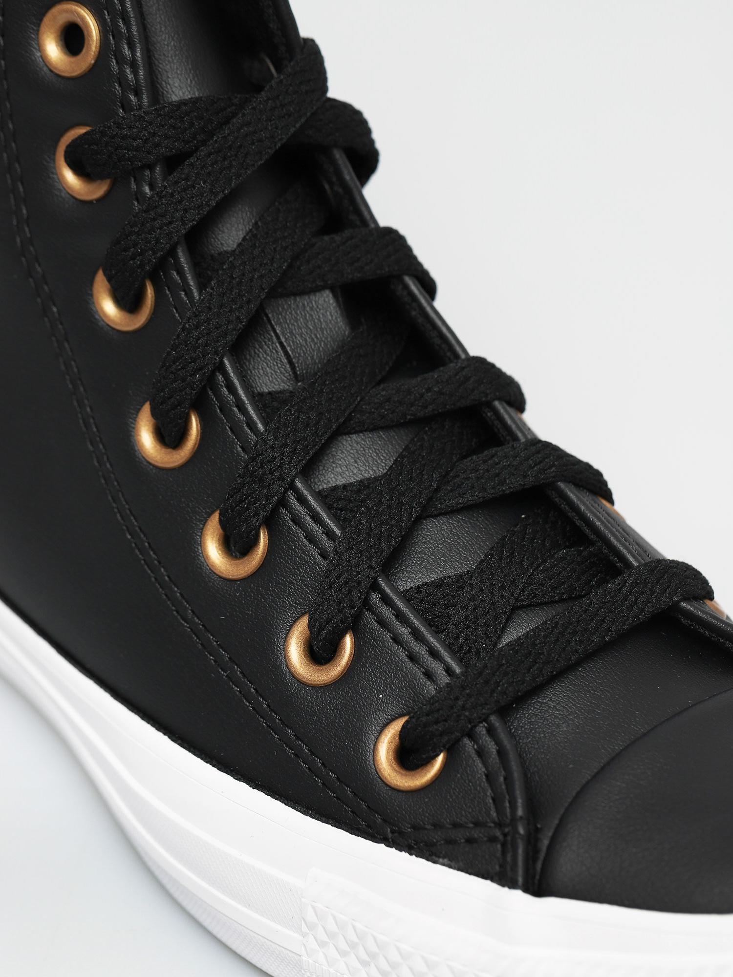 Converse Chuck Taylor All Star Leather Hi Chucks Wmn (black/gold/white)