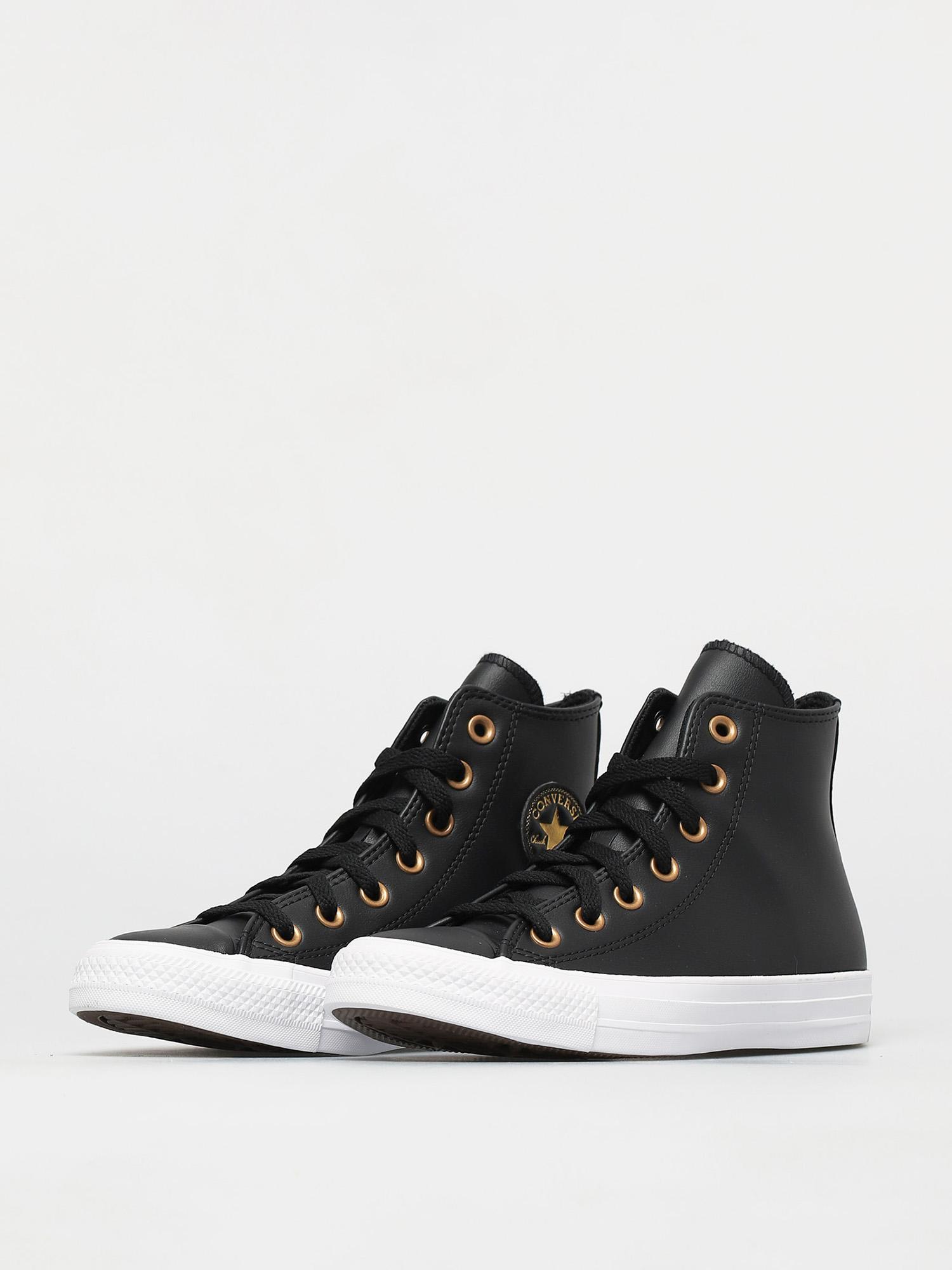 Converse Chuck Taylor All Star Leather Hi Chucks Wmn (black/gold/white)