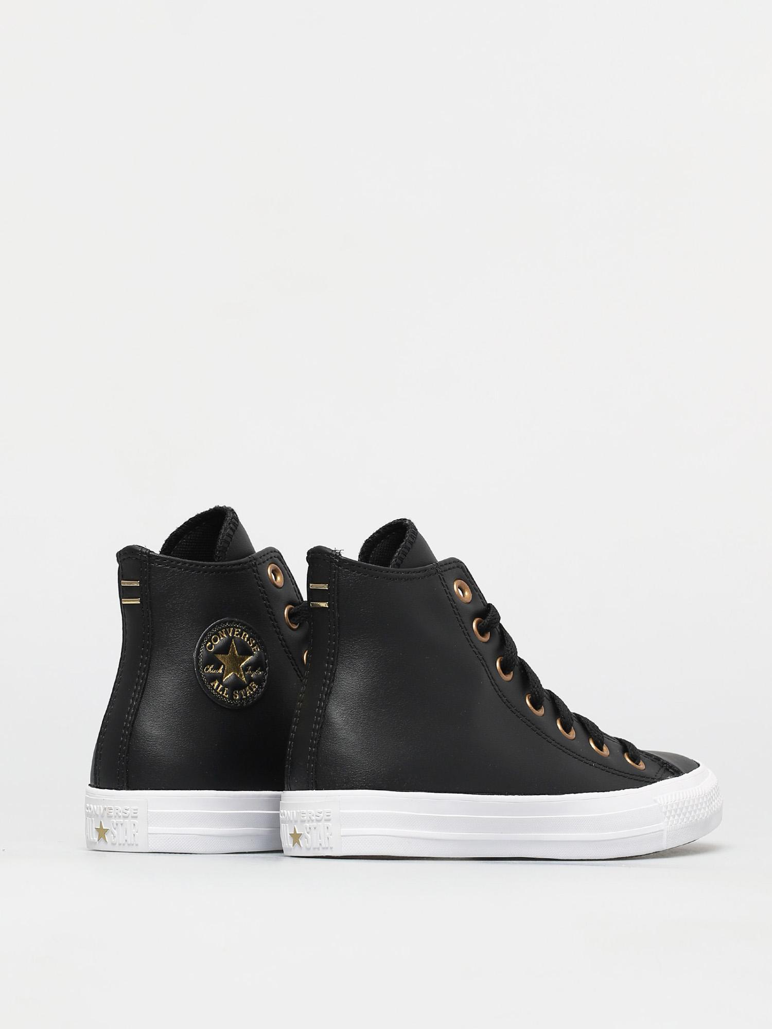 Converse Chuck Taylor All Star Leather Hi Chucks Wmn (black/gold/white)