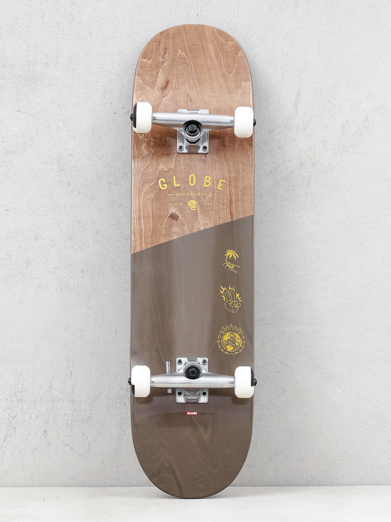 Globe G1 Insignia Skateboard (dark maple/green)
