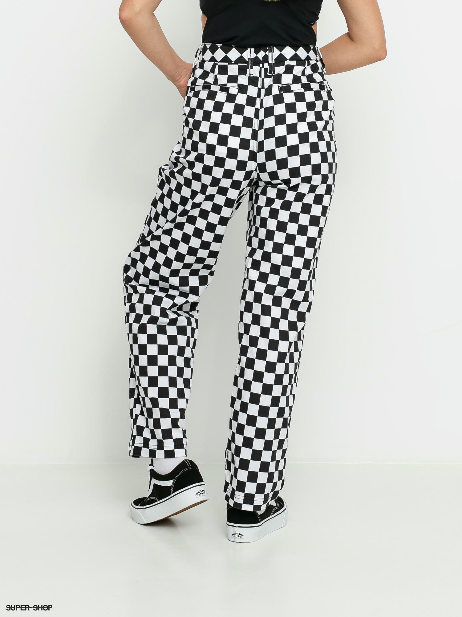 checkerboard pants vans