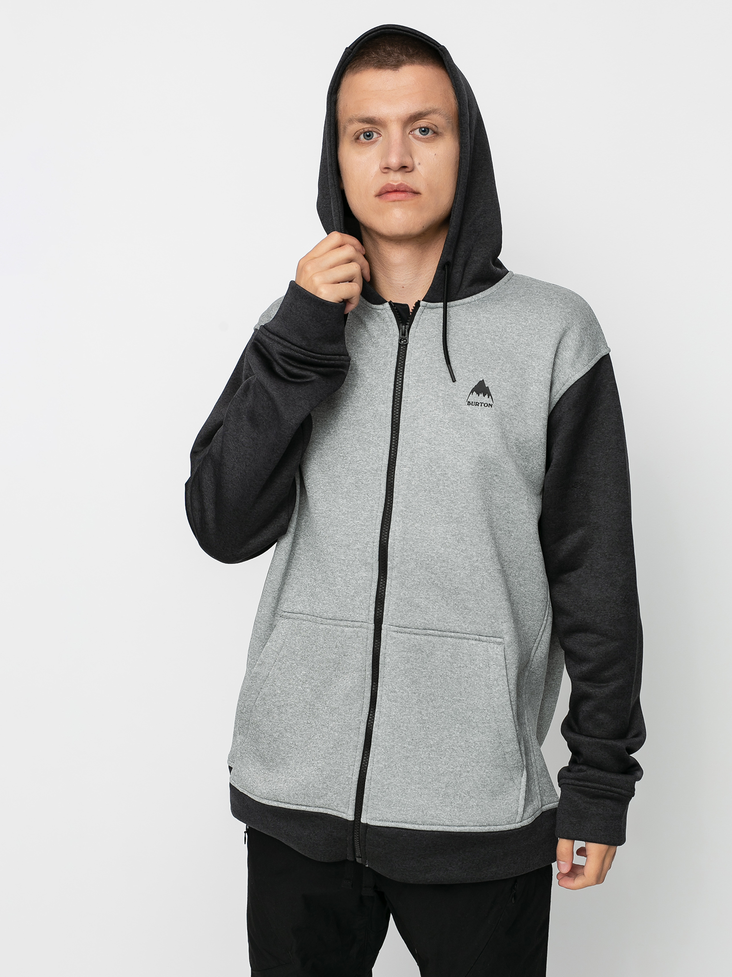 Herren Burton Oak ZHD Hoodie (gray heather/true black)