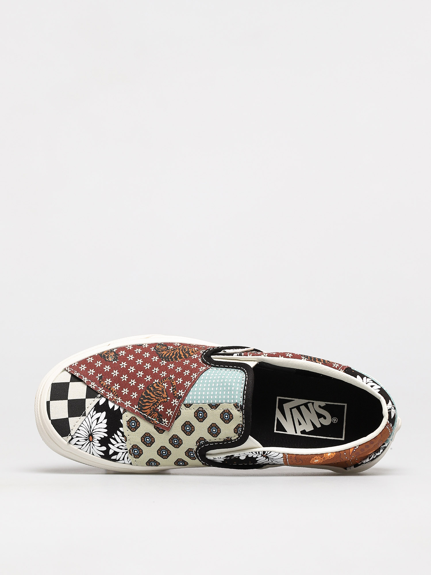 slip on patchwork vans