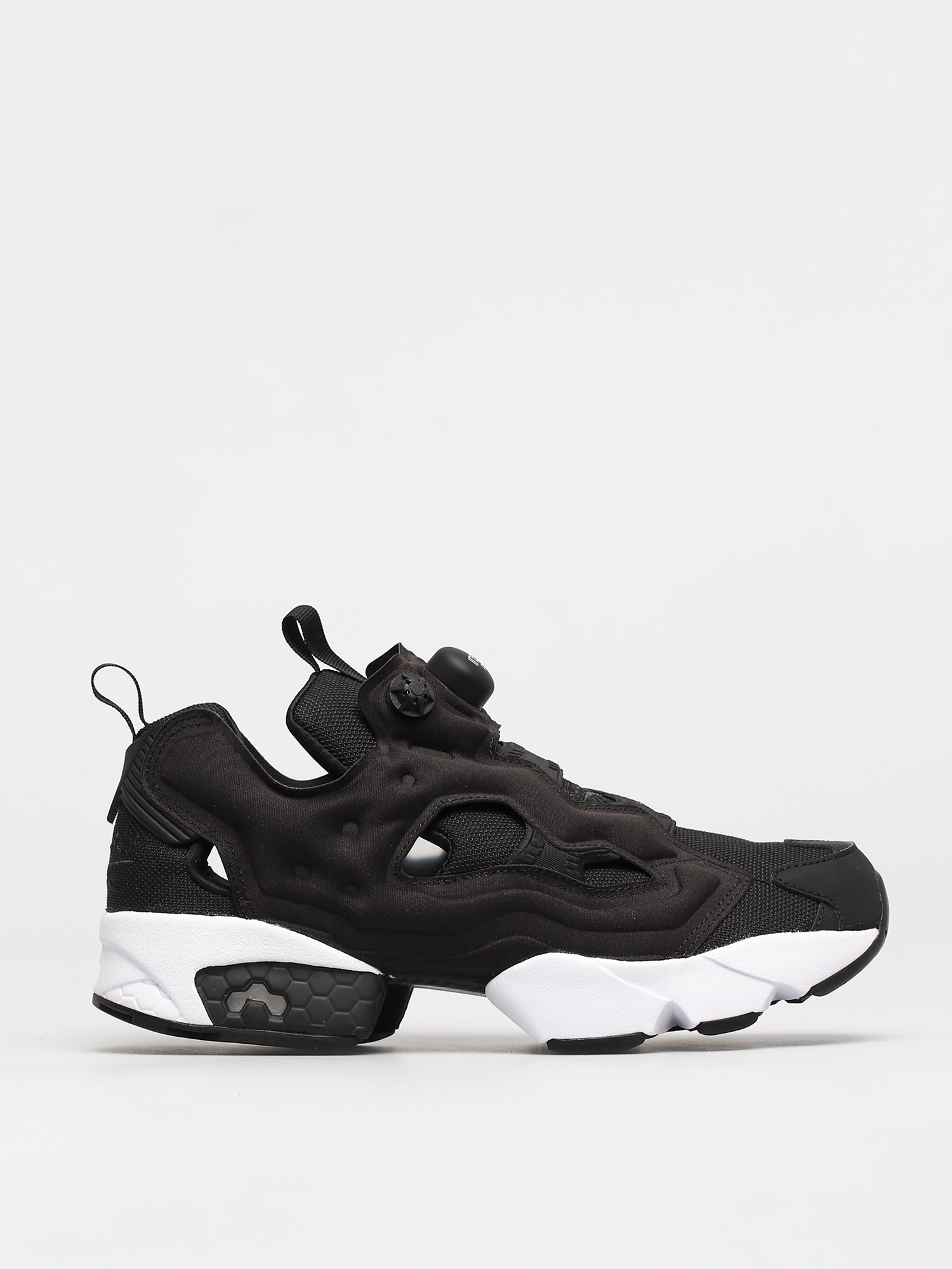 reebok instapump black and white