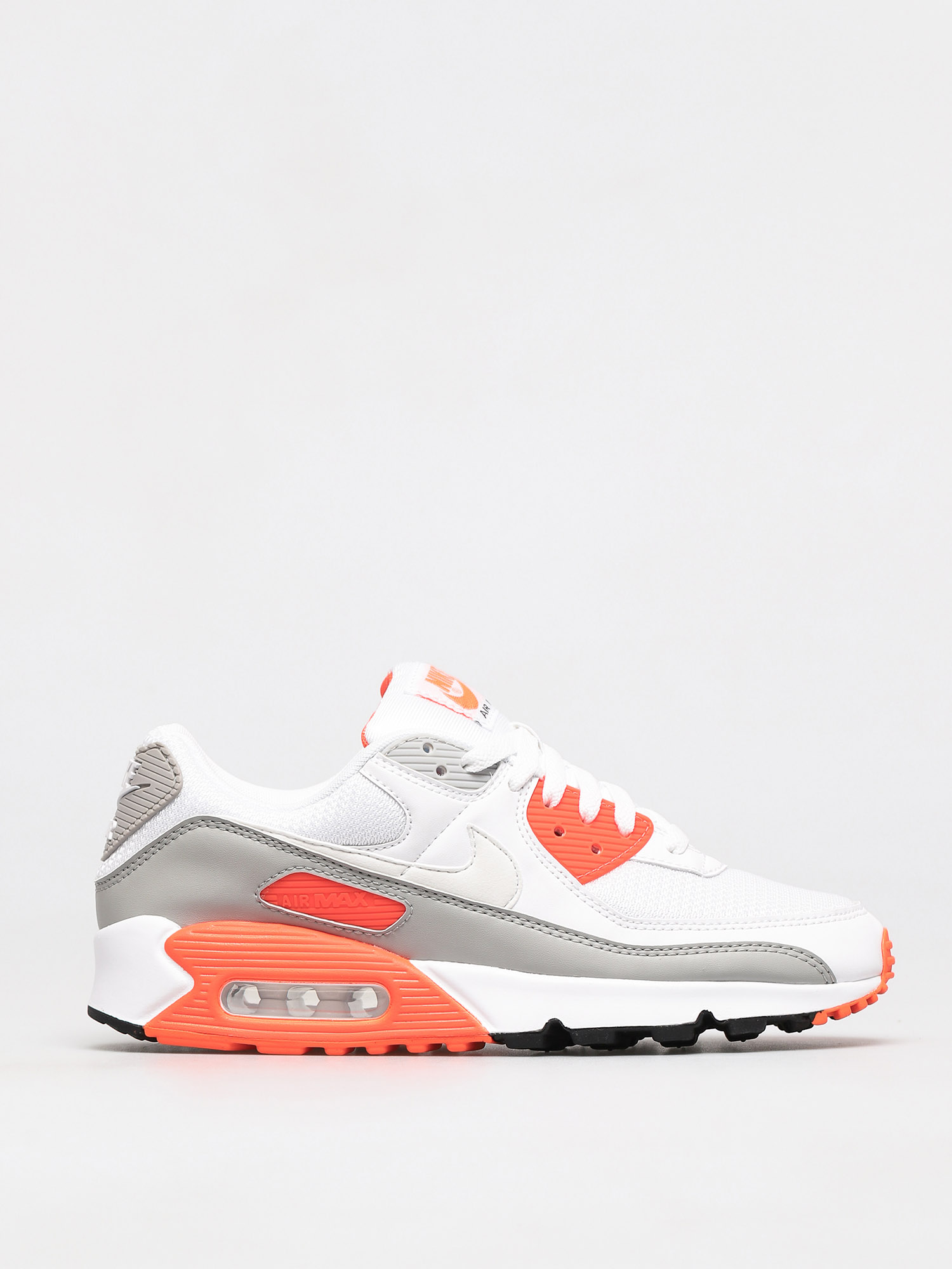 Nike Air Max 90 Shoes (white/white hyper orange lt smoke grey)