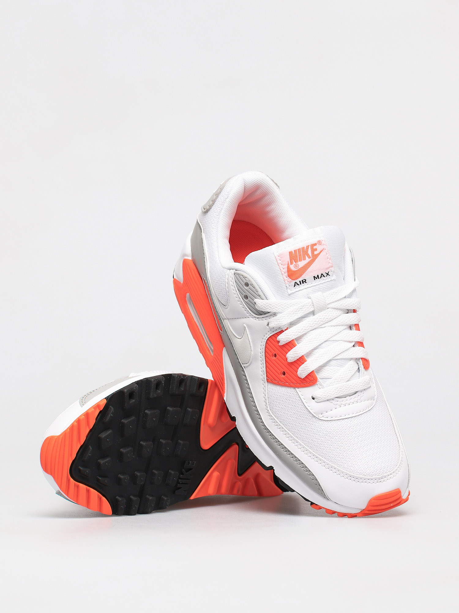 Nike Air Max 90 Shoes (white/white hyper orange lt smoke grey)