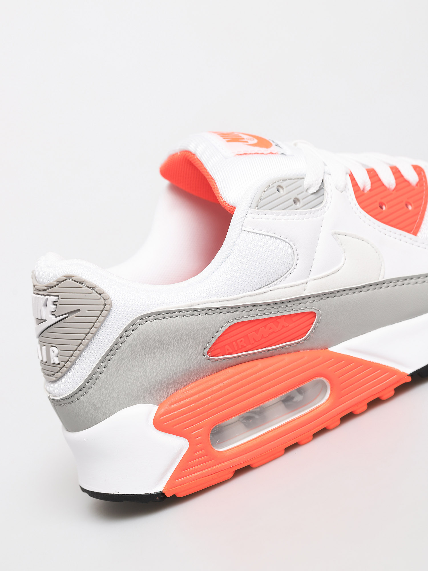 Nike Air Max 90 Shoes (white/white hyper orange lt smoke grey)