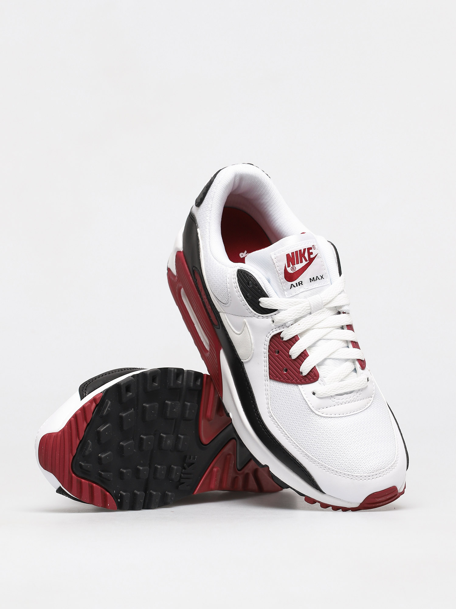 Nike Air Max 90 Shoes (white/white new maroon black)