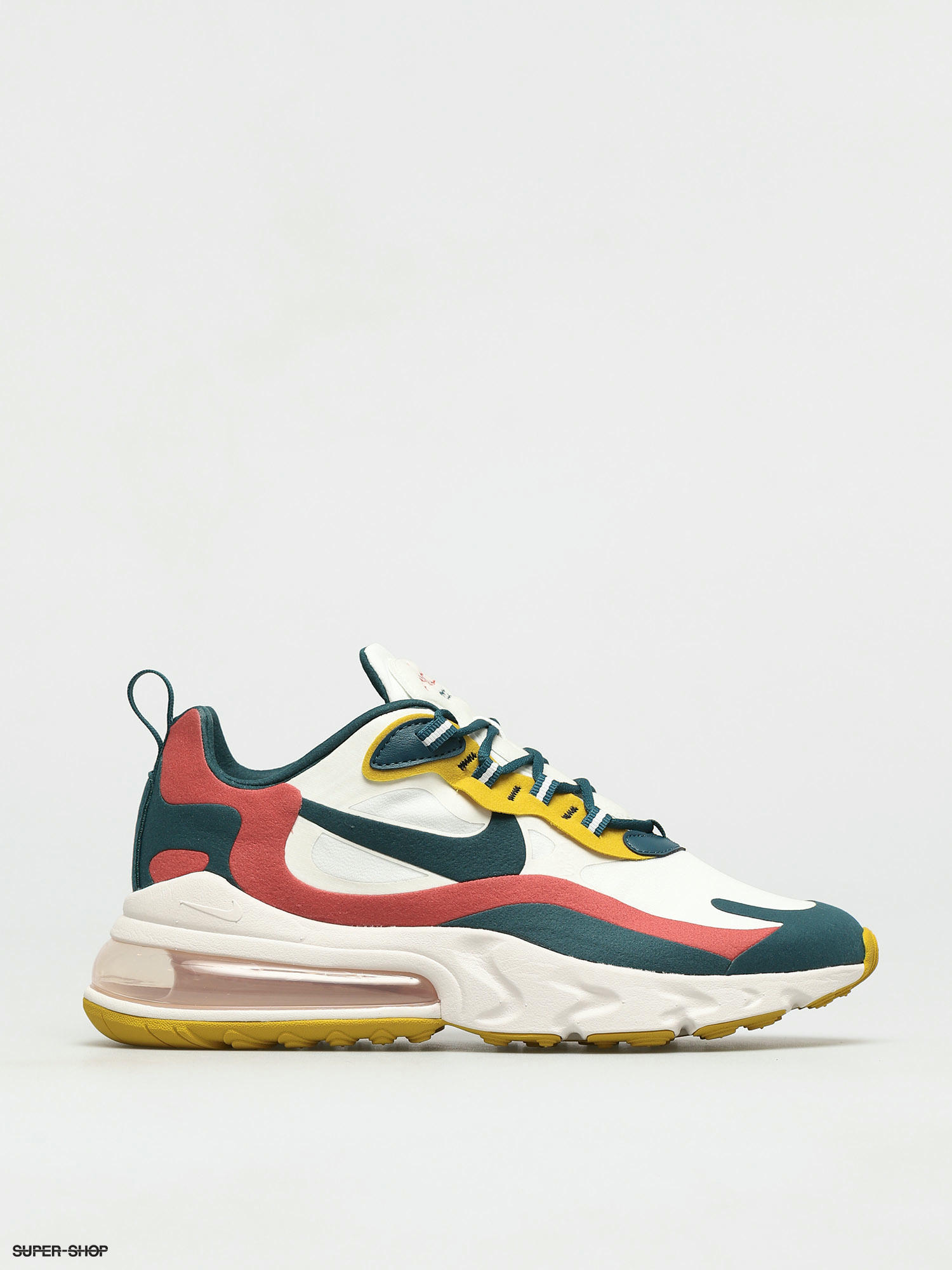 Nike Air Max 270 React Shoes Summit White Midnight Turq Pueblo Red