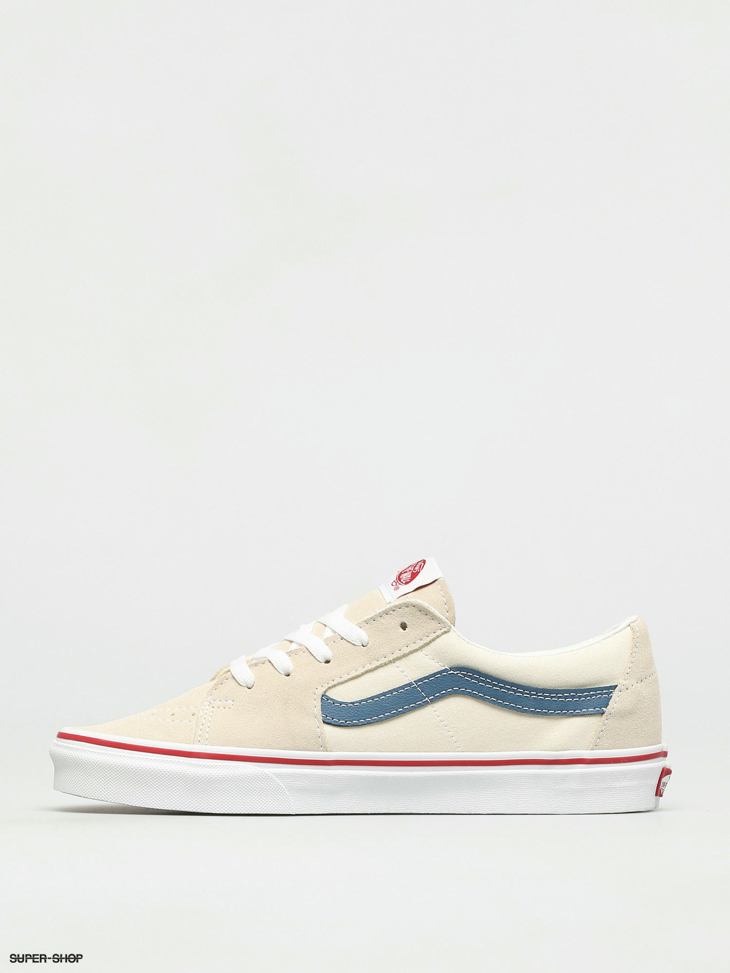 sk8 low white navy