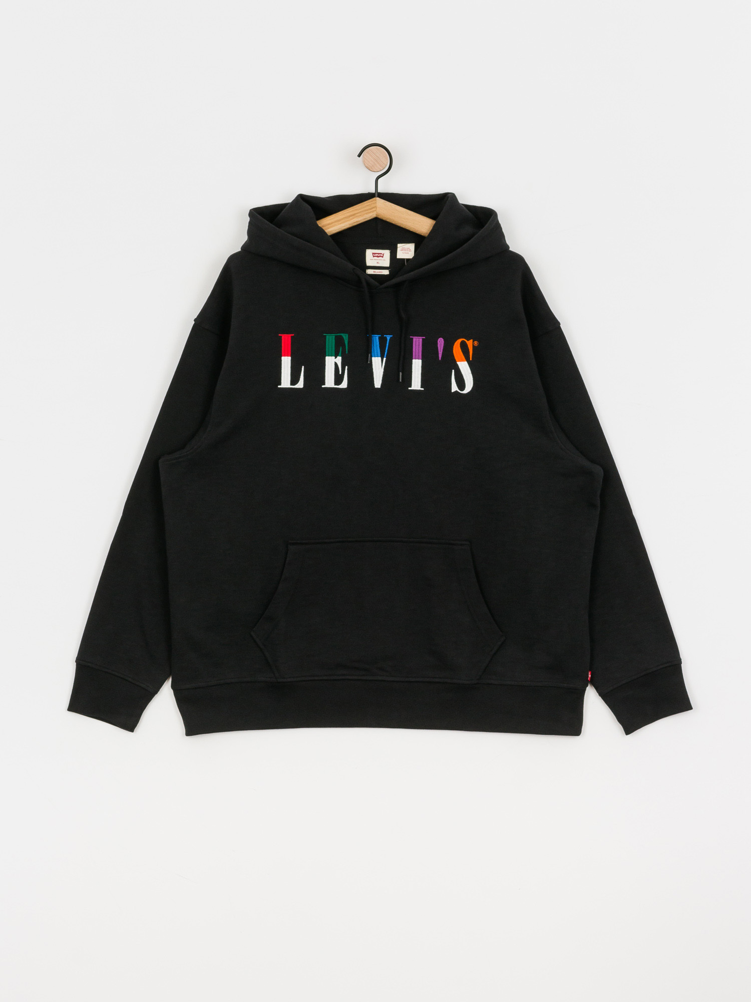 Levi's® T2 Relaxed Graphic HD Hoodie (ssnl serif po jet black)