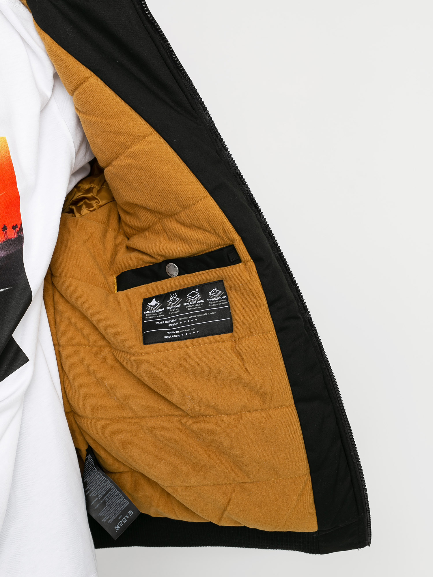 volcom hernan insulated black bomber jacket