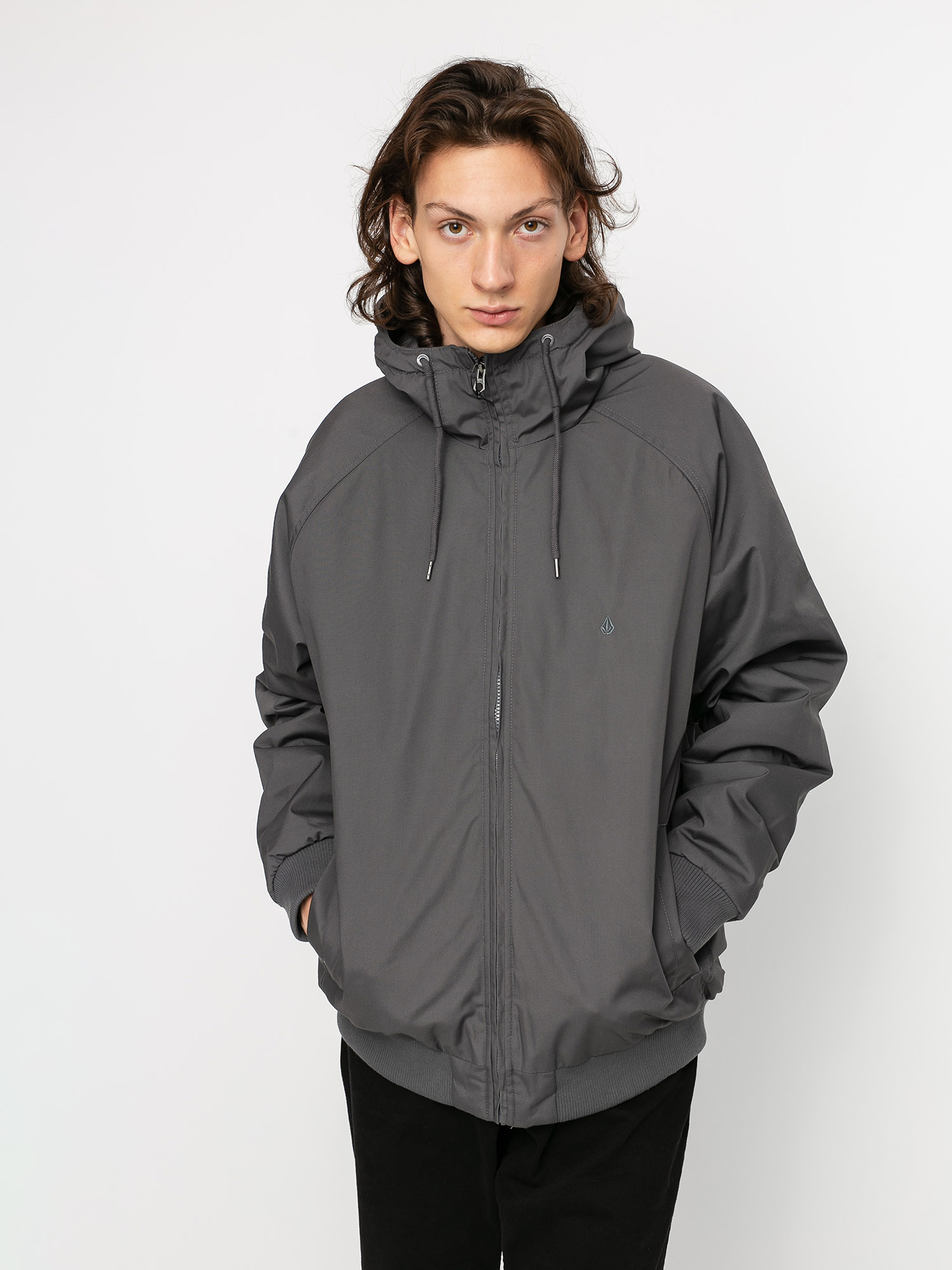 volcom hernan insulated black bomber jacket