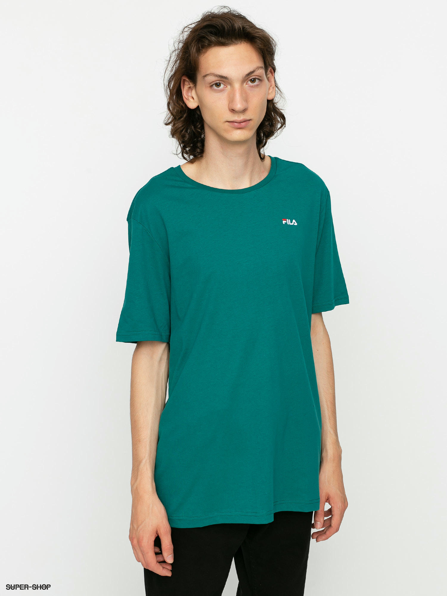 Teal store fila shirt