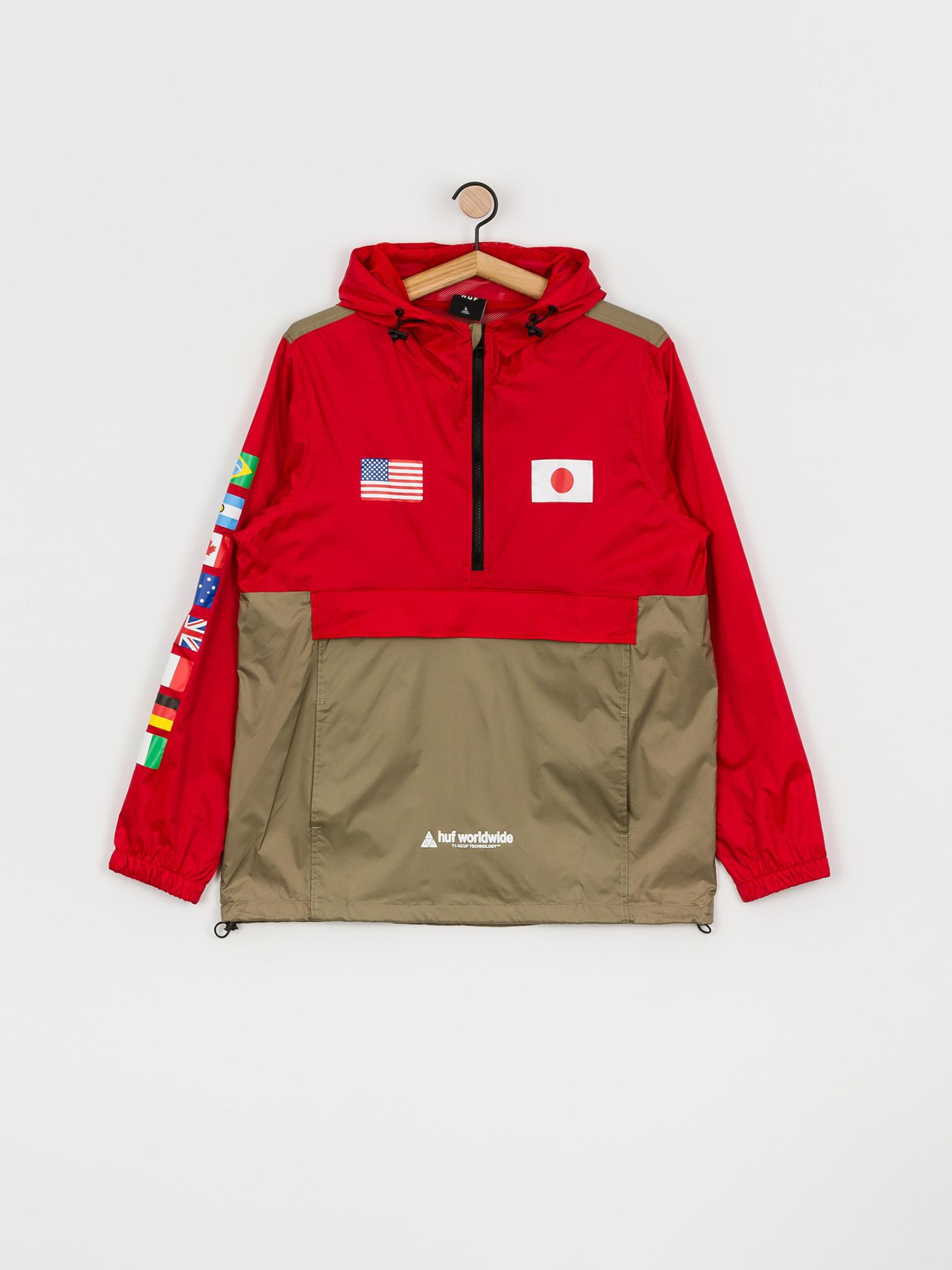 HUF Flags Anorak Jacket (cyber red)