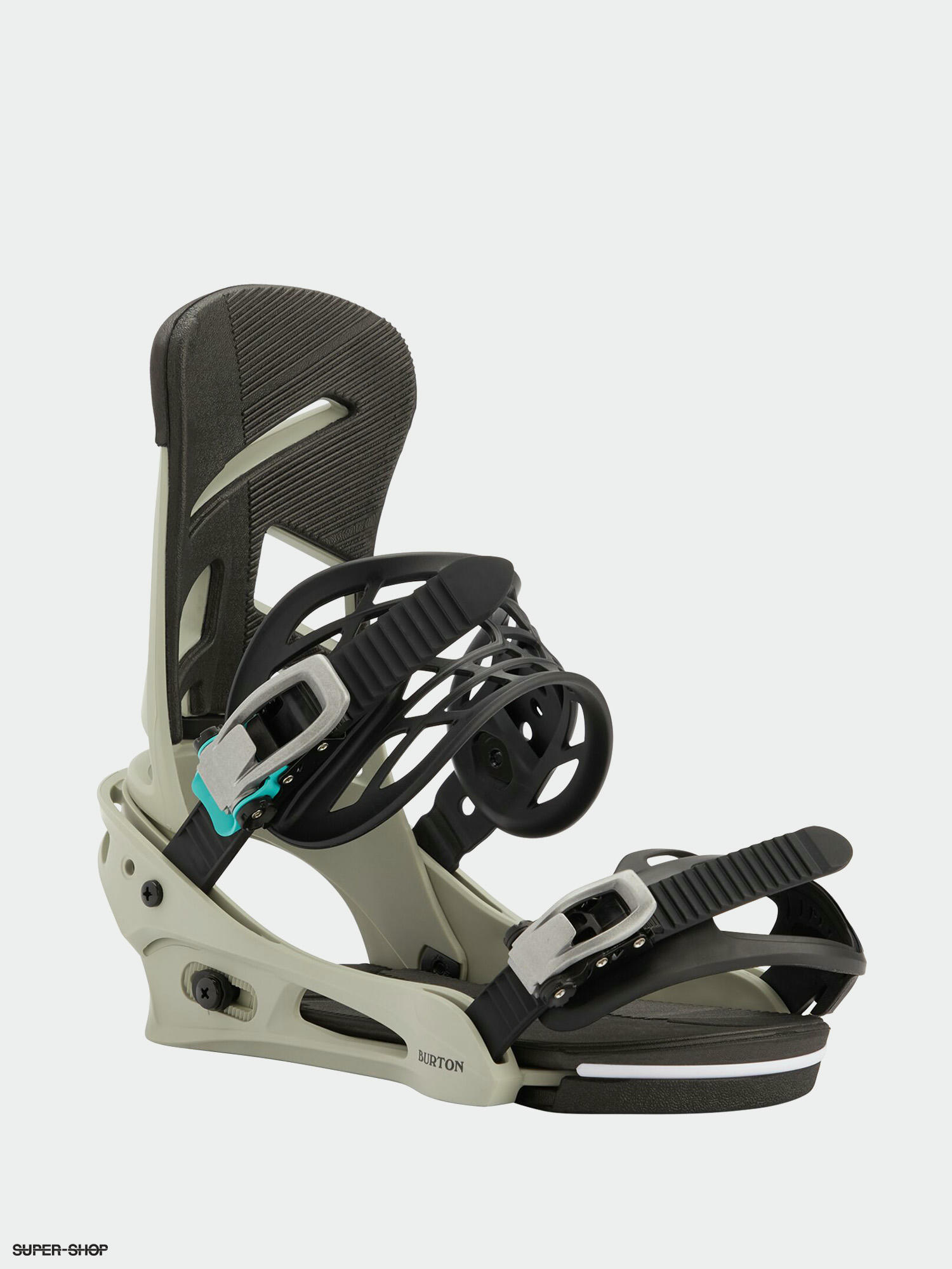 Mens Burton Mission Snowboard bindings gray green