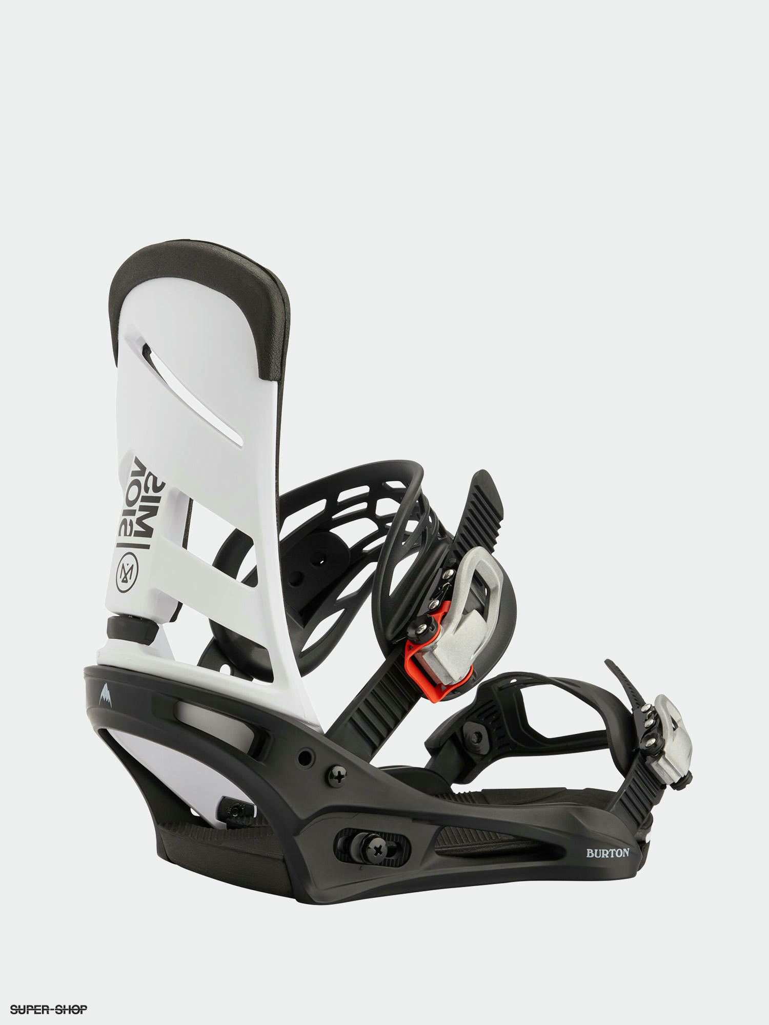 Mens Burton Mission Snowboard bindings white black