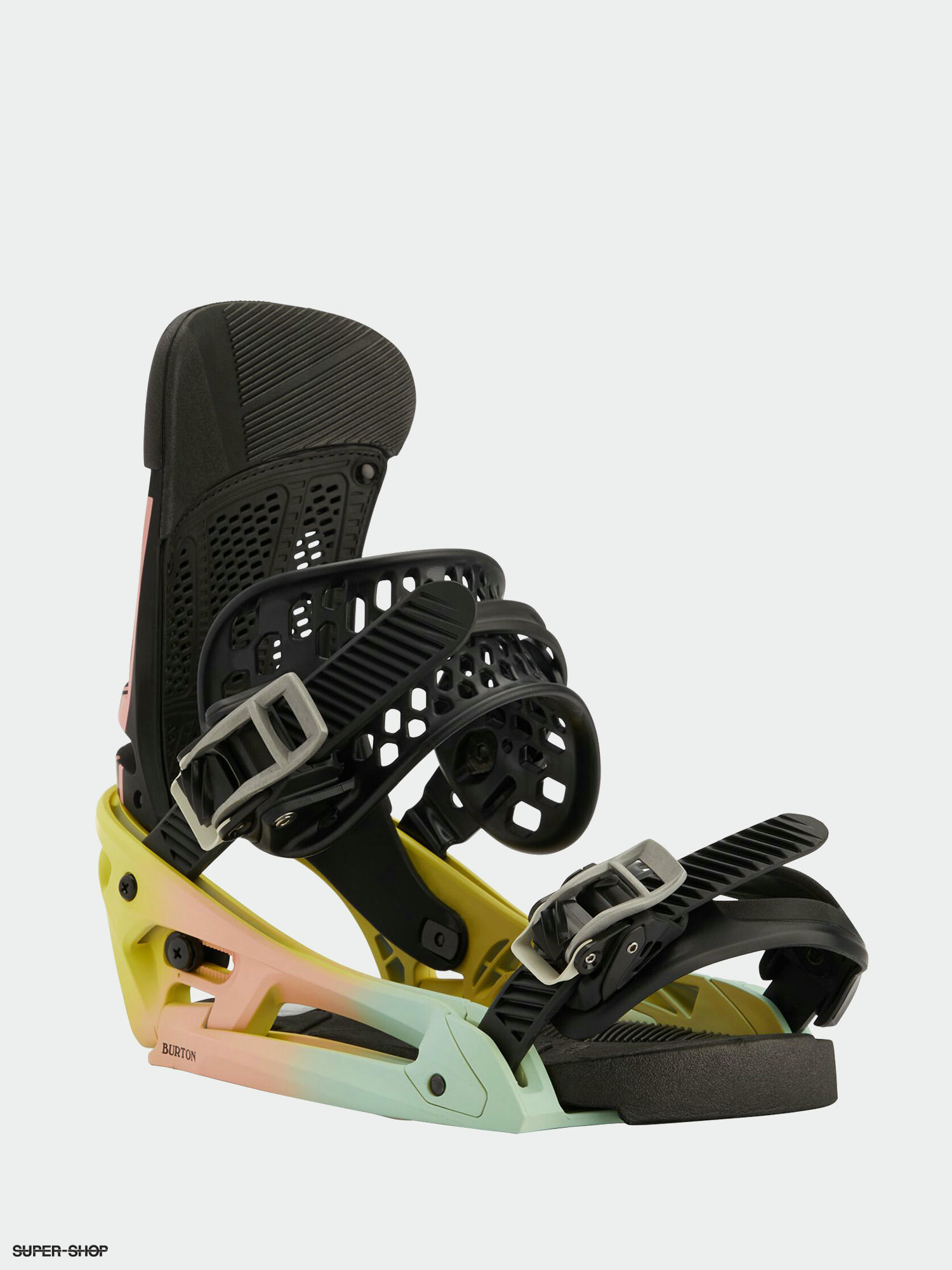 Burton Malavita Est Snowboard bindings pink yellow blue