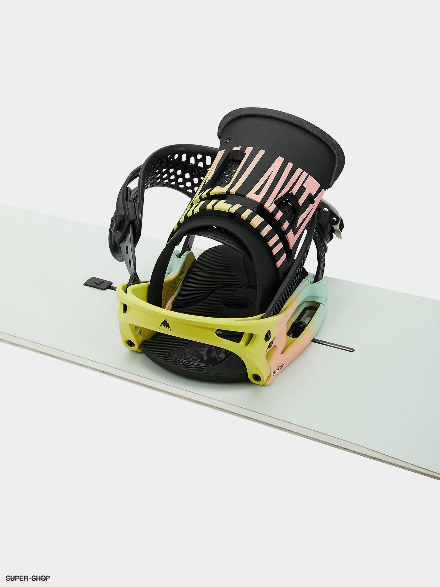 Burton Malavita Est Snowboard bindings pink yellow blue