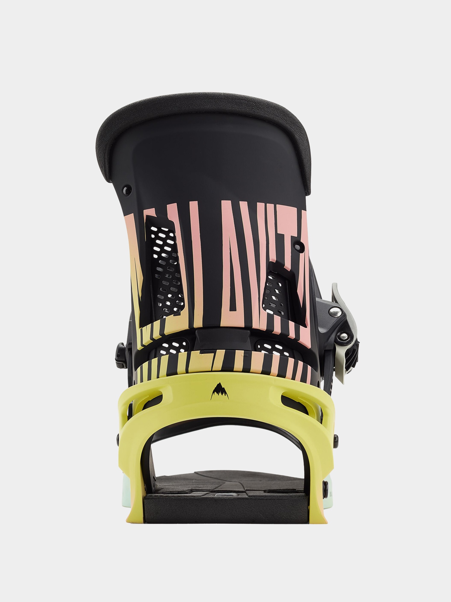 Mens Burton Malavita Snowboard bindings (pink/yellow/blue)